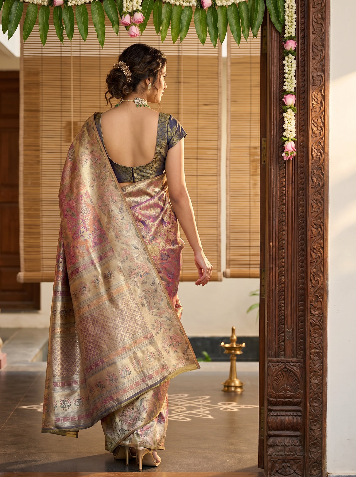 MIMOSA Gajari Kanjivaram Art Silk Saree β Blouse Fabric Detail