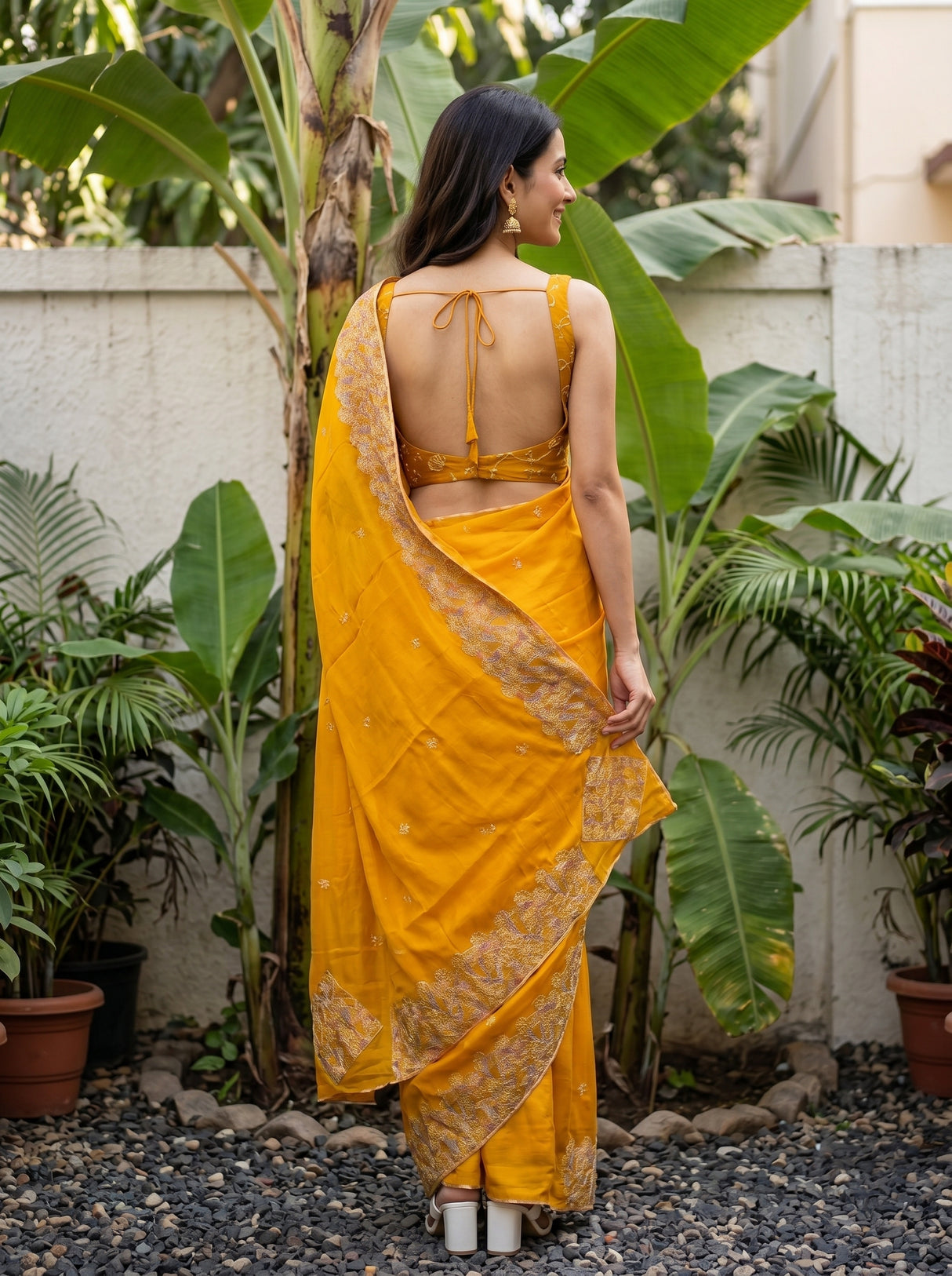 MIMOSA Gold Saree Saree — pose 2 styling detail