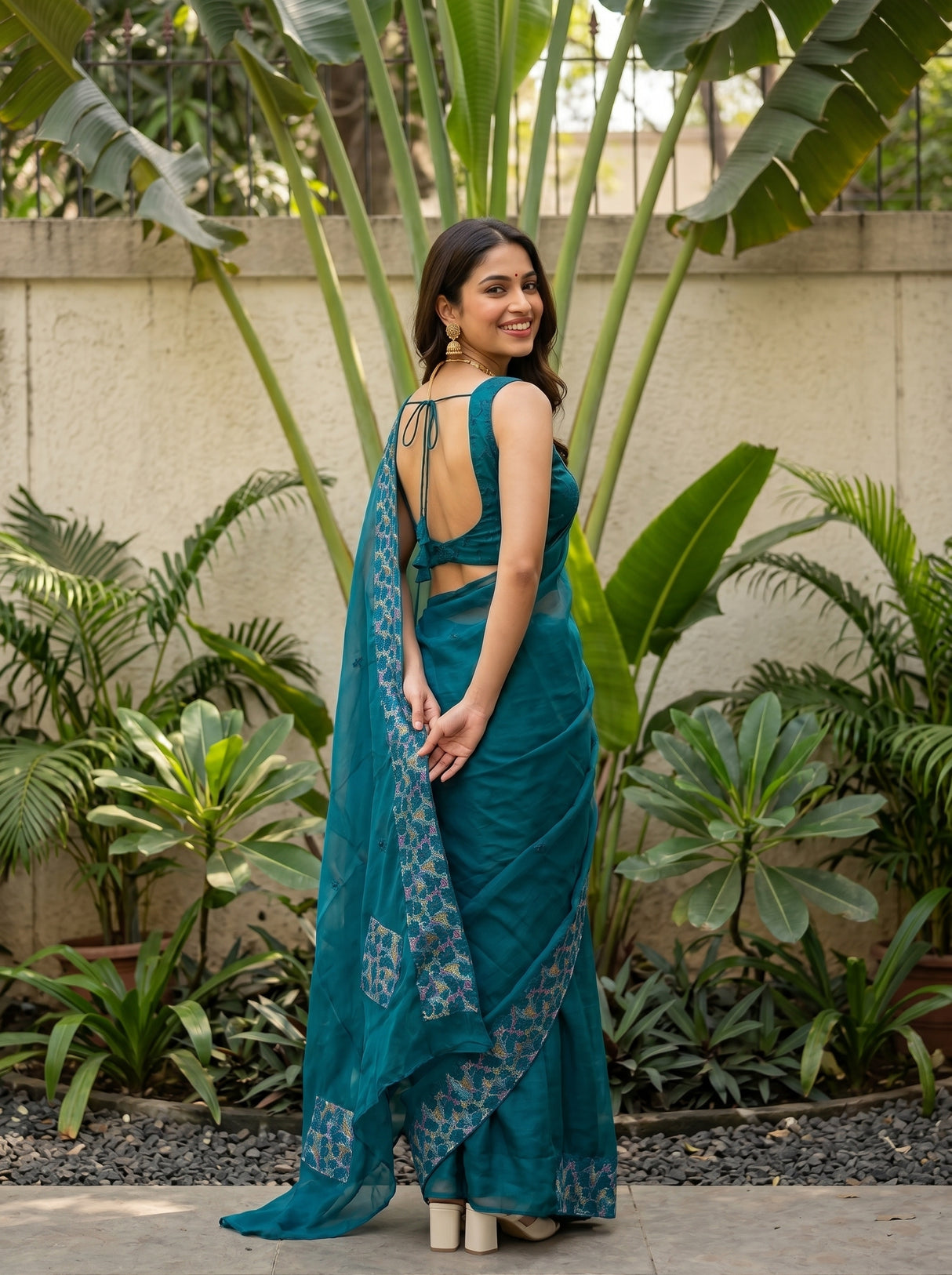 MIMOSA Sapphire Saree Saree — pose 7 styling detail