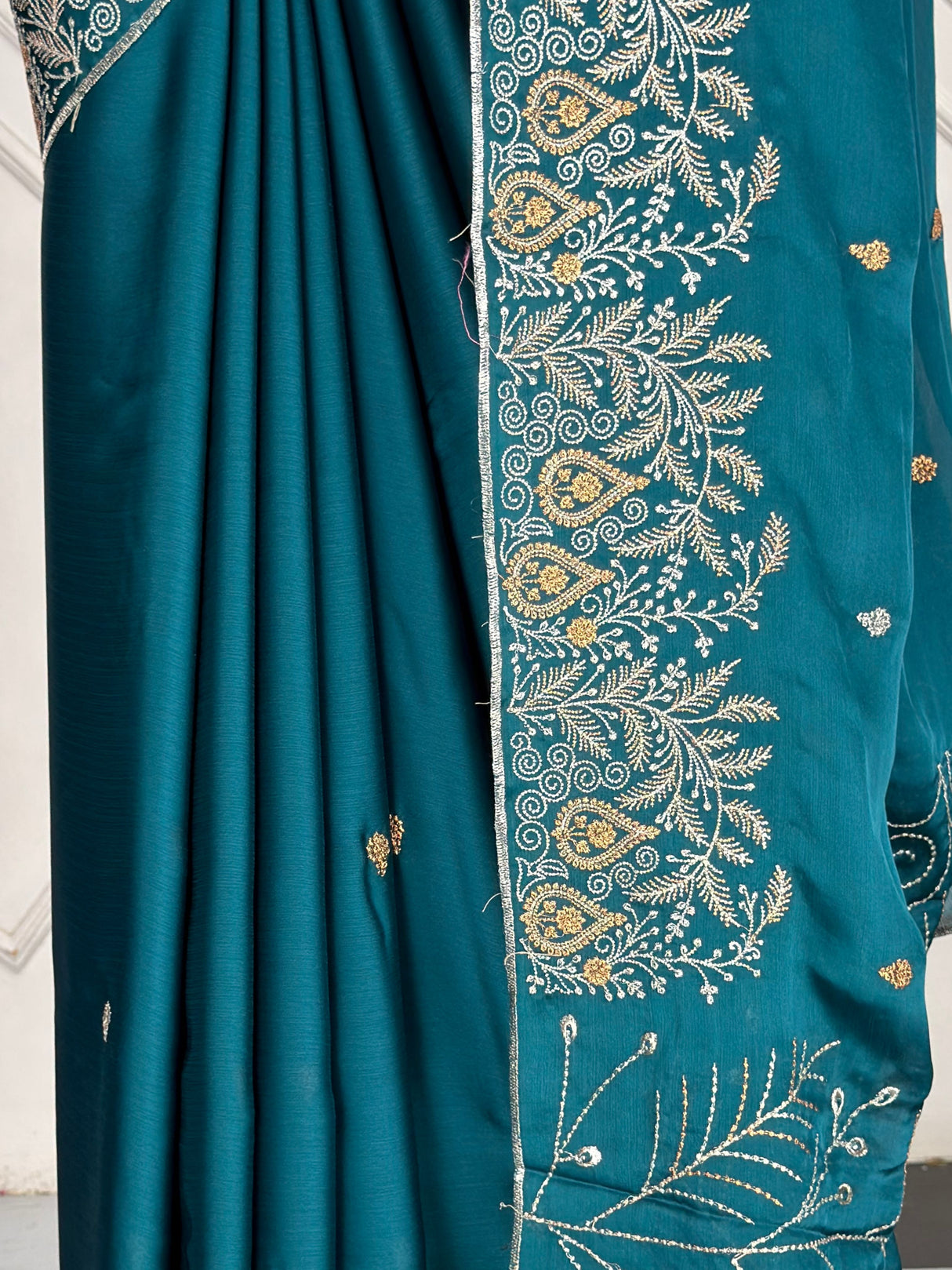 MIMOSA Sapphire Banarasi chiffon Saree — fleets shot full lifestyle