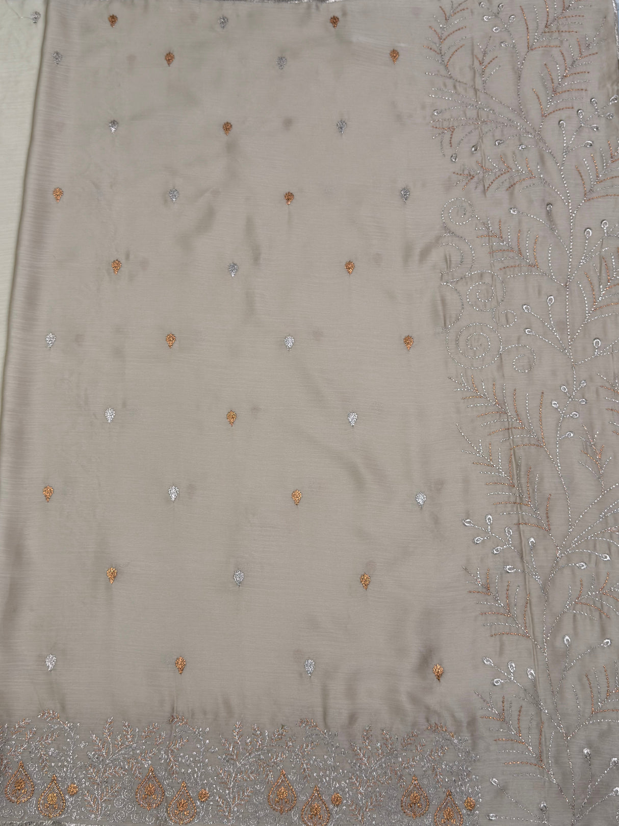 MIMOSA Tussar Banarasi chiffon Saree — pallu and zari work detail