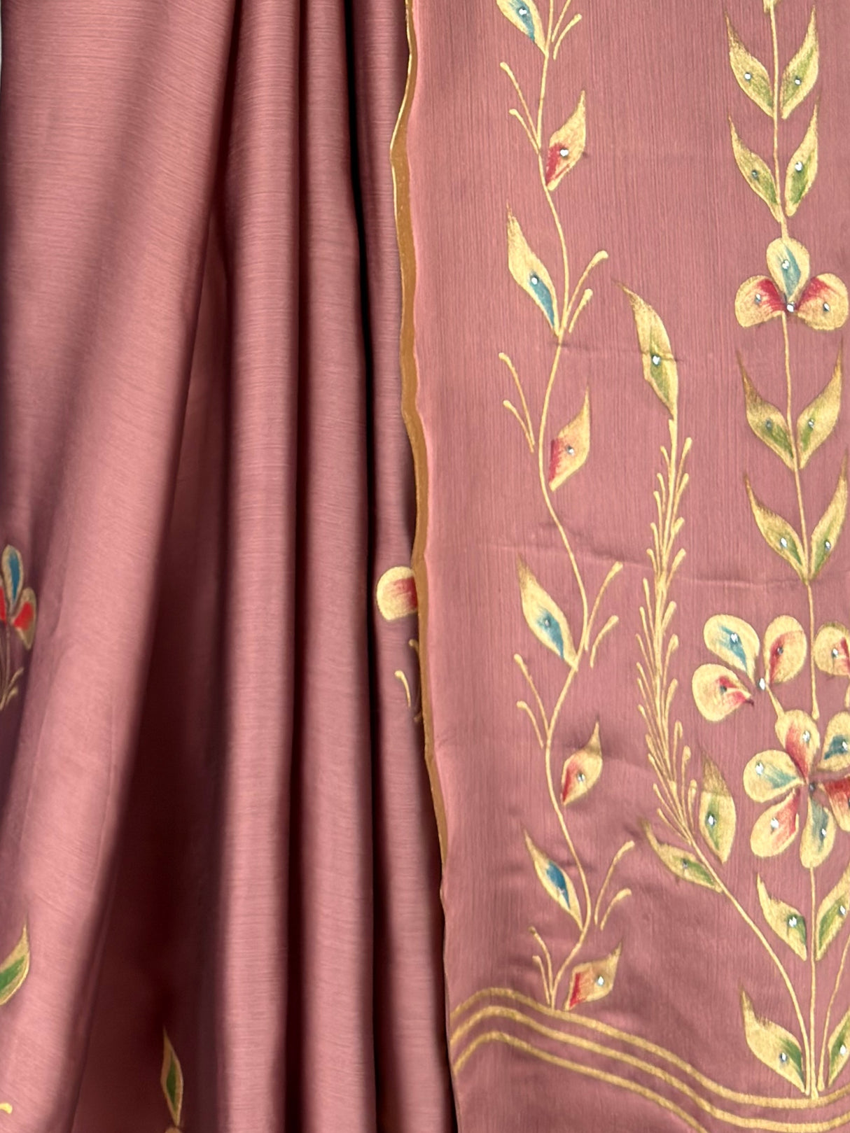 MIMOSA Peach Banarasi chiffon Saree — fleets shot full lifestyle