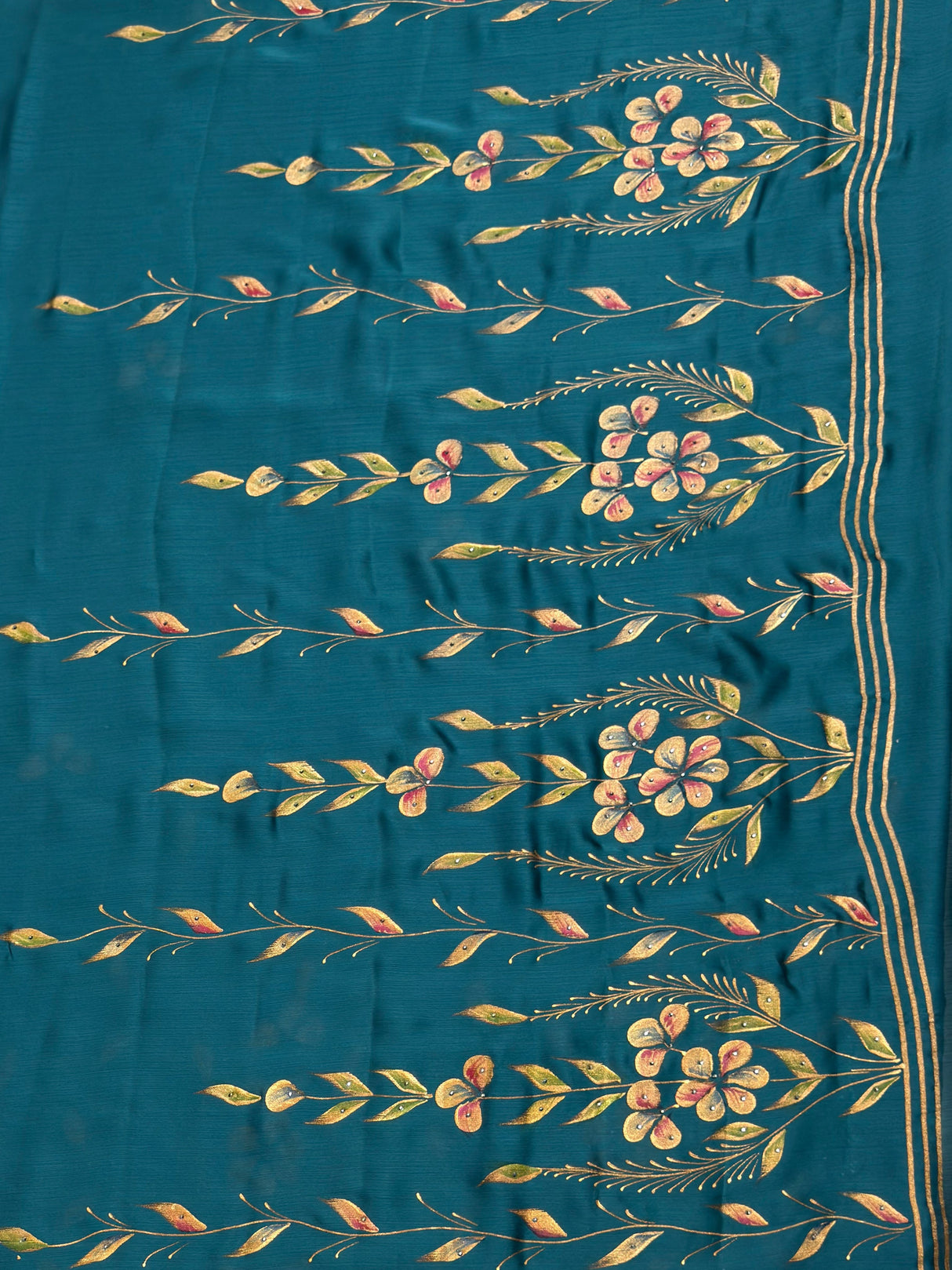 MIMOSA Sapphire Banarasi chiffon Saree — pallu and zari work detail