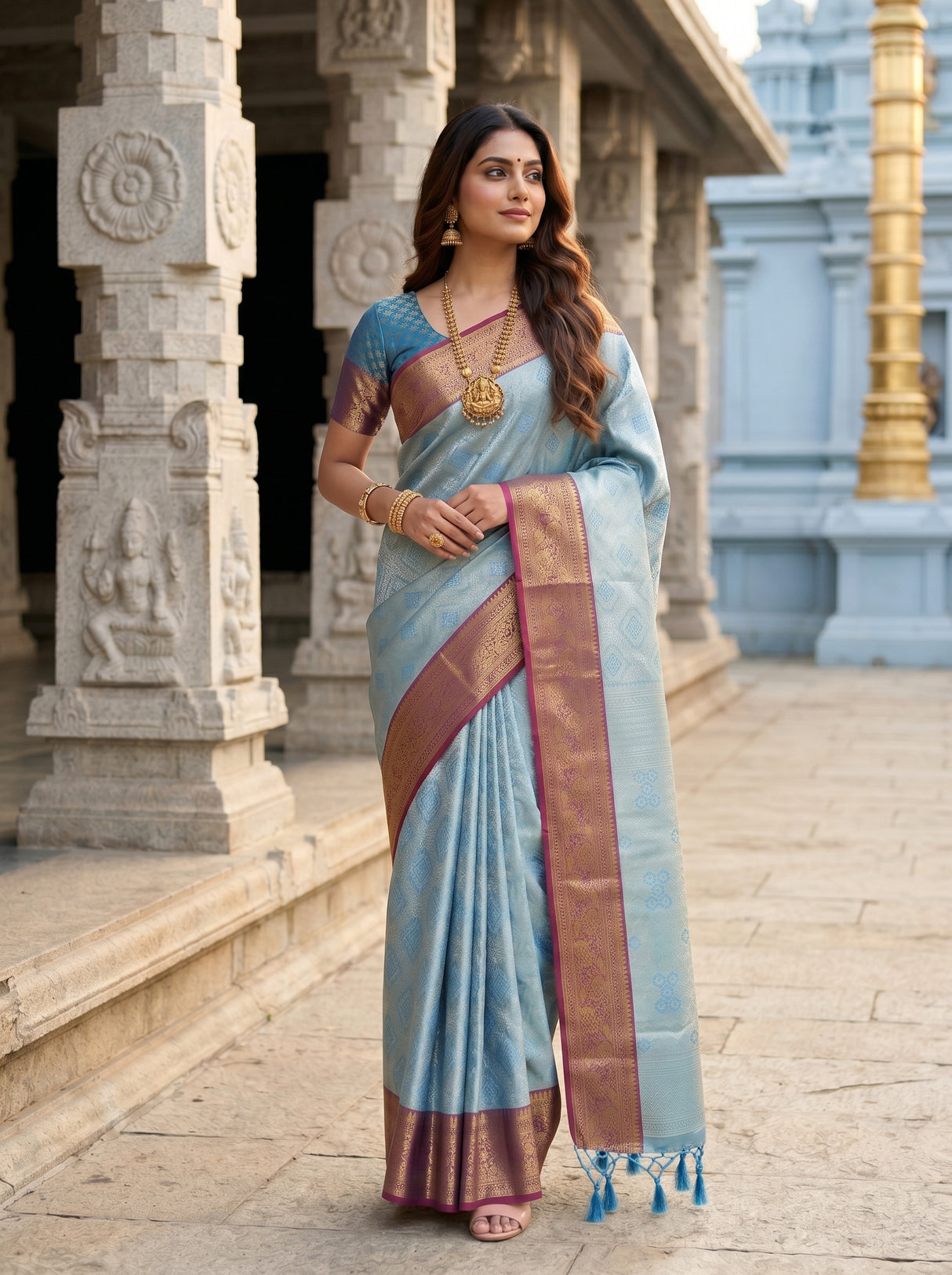 MIMOSA Ananda Saree Saree — pose 5 styling detail