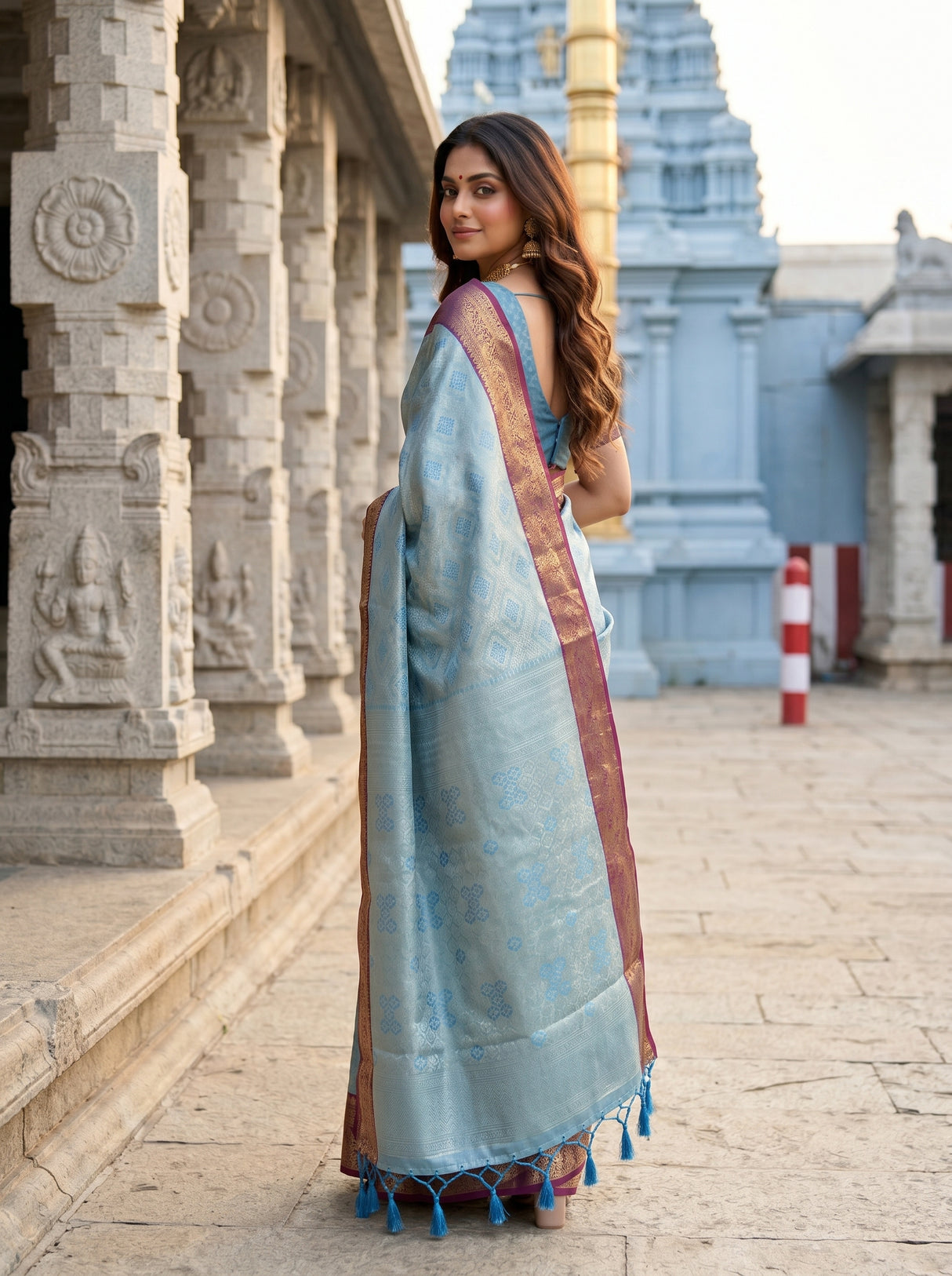 MIMOSA Ananda Saree Saree — pose 7 styling detail