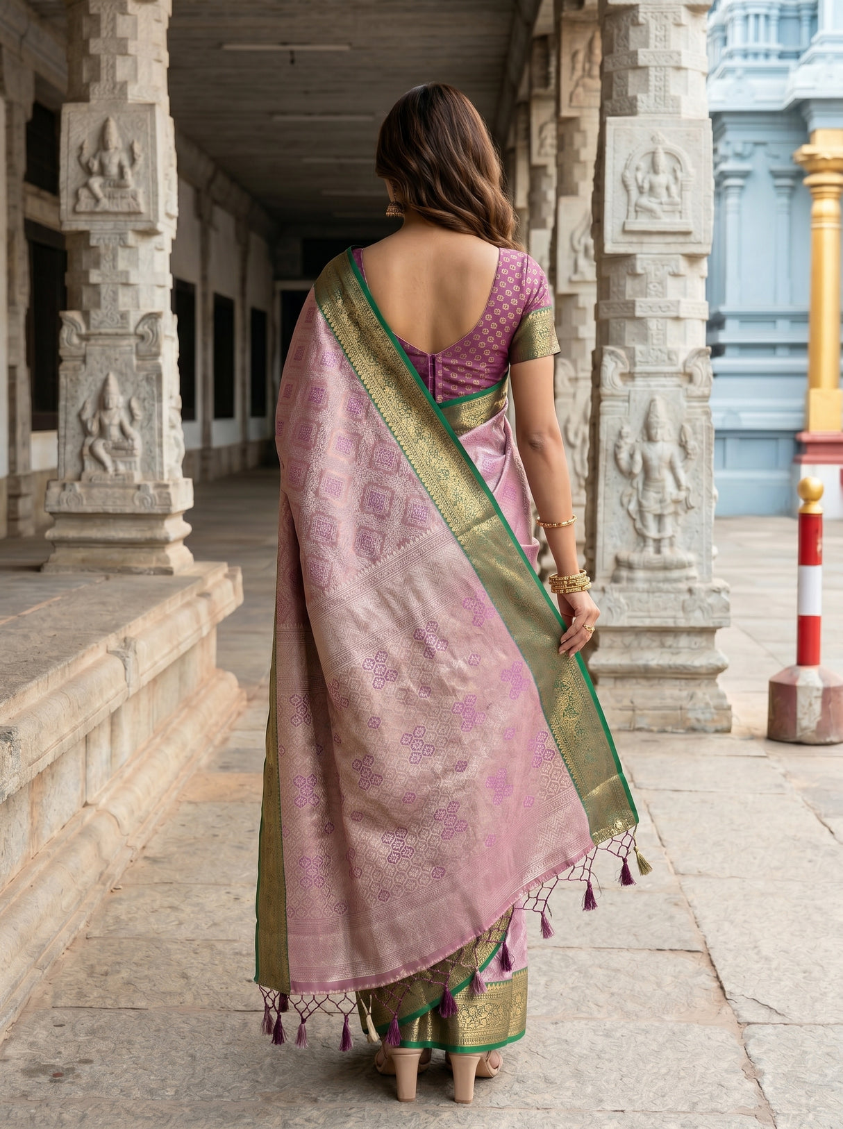 MIMOSA Magenta Saree Saree — pose 2 styling detail