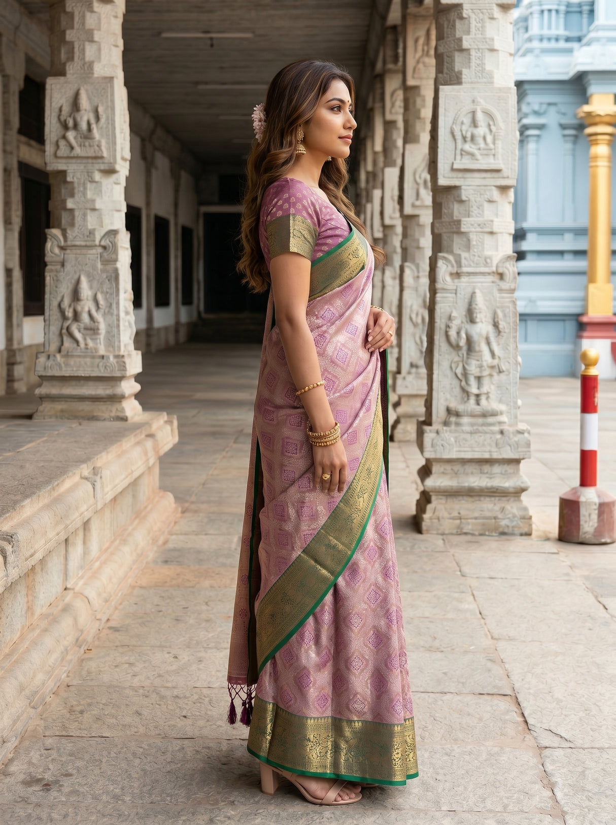 MIMOSA Magenta Saree Saree — pose 3 styling detail