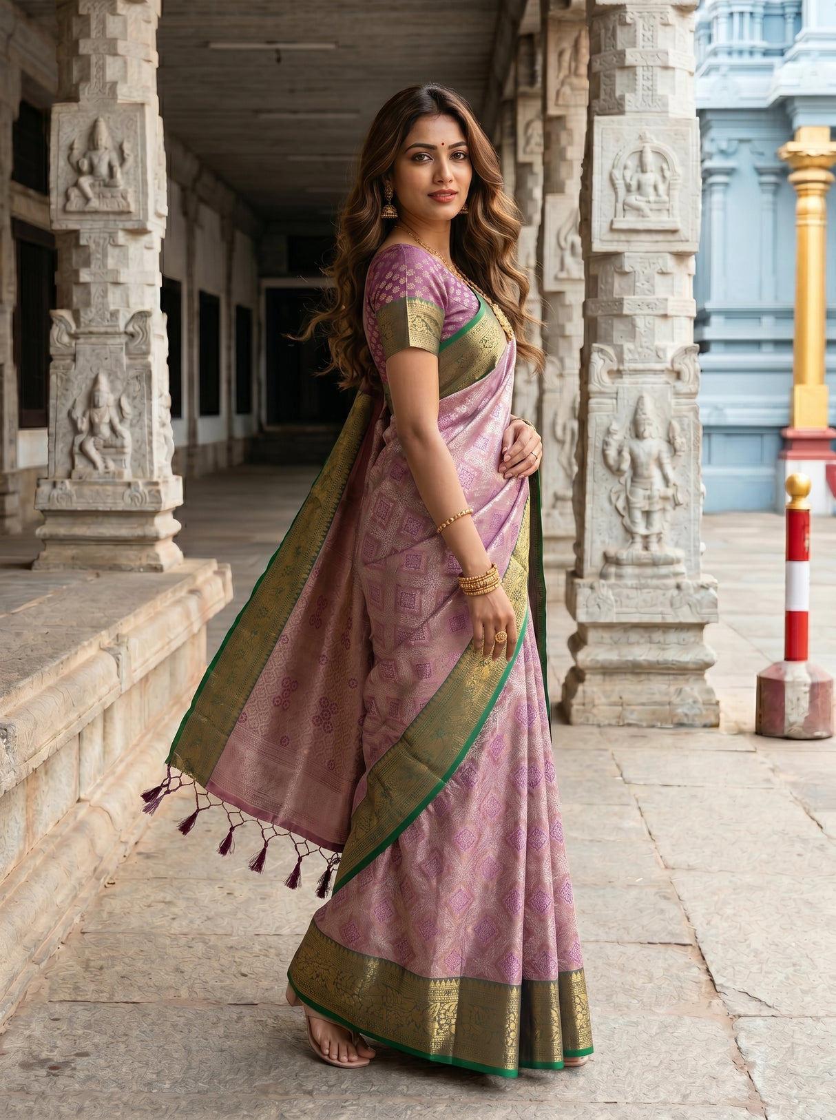 MIMOSA Magenta Saree Saree — pose 9 styling detail