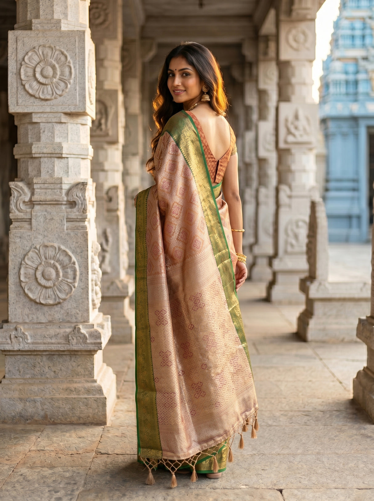 MIMOSA Maroon Saree Saree — pose 7 styling detail
