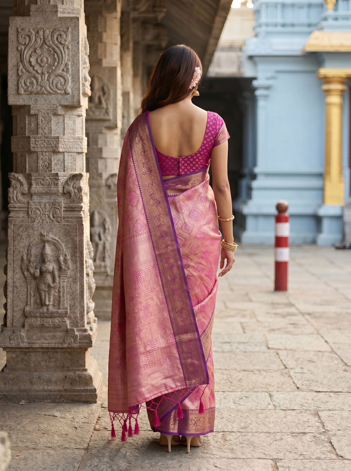 MIMOSA Rani Saree Saree — pose 2 styling detail