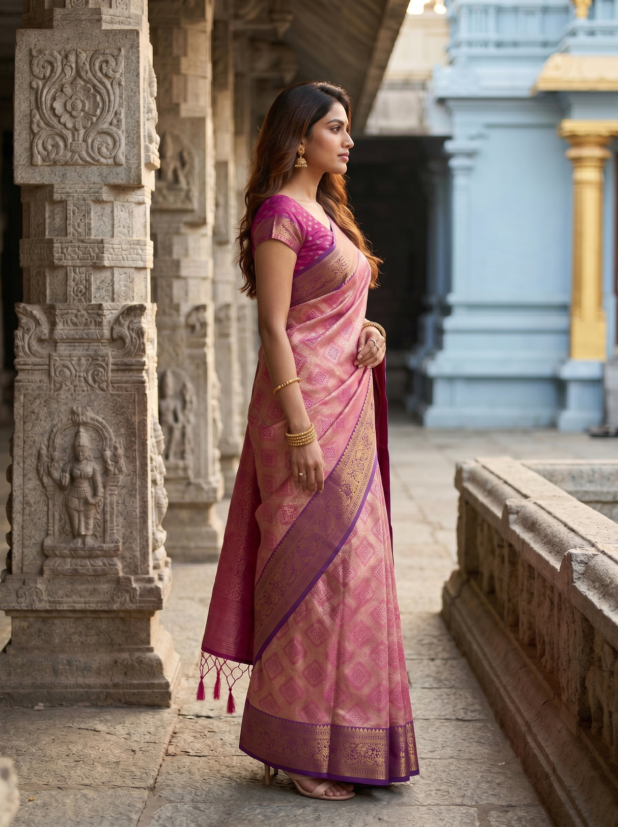 MIMOSA Rani Saree Saree — pose 3 styling detail