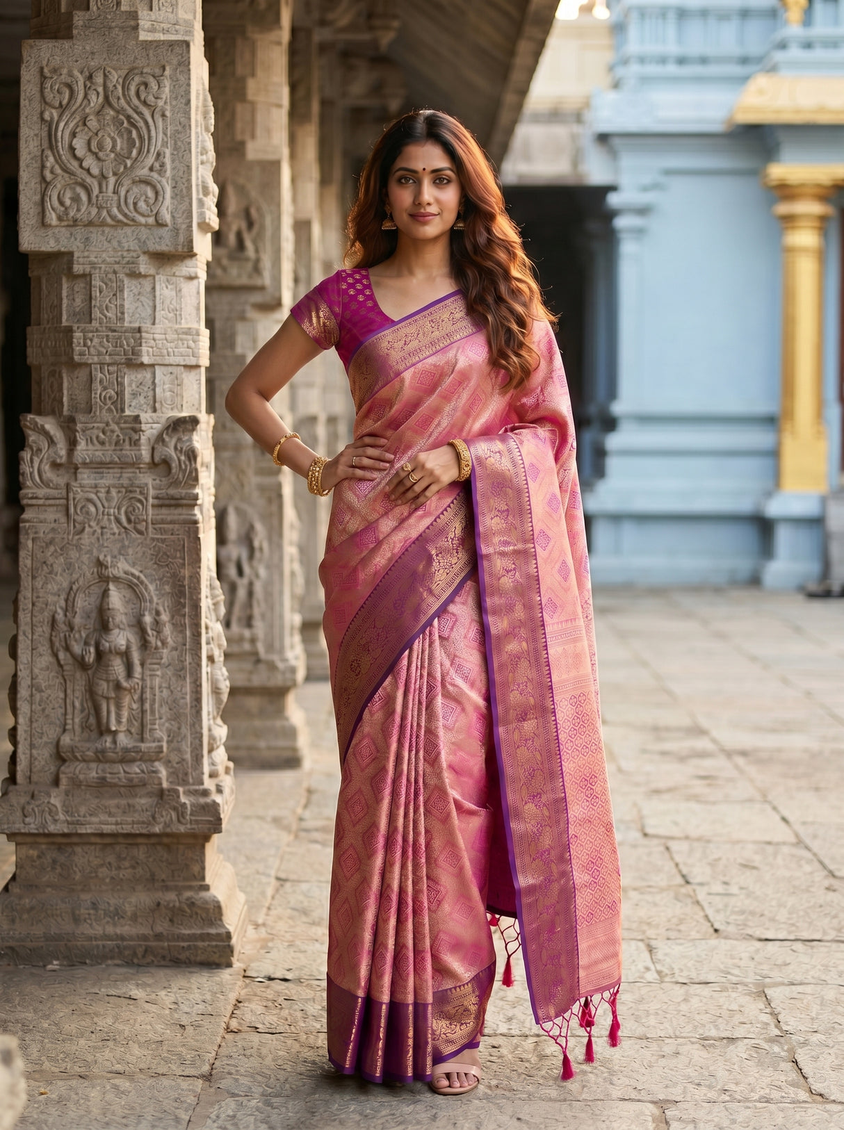 MIMOSA Rani Saree Saree — pose 4 styling detail