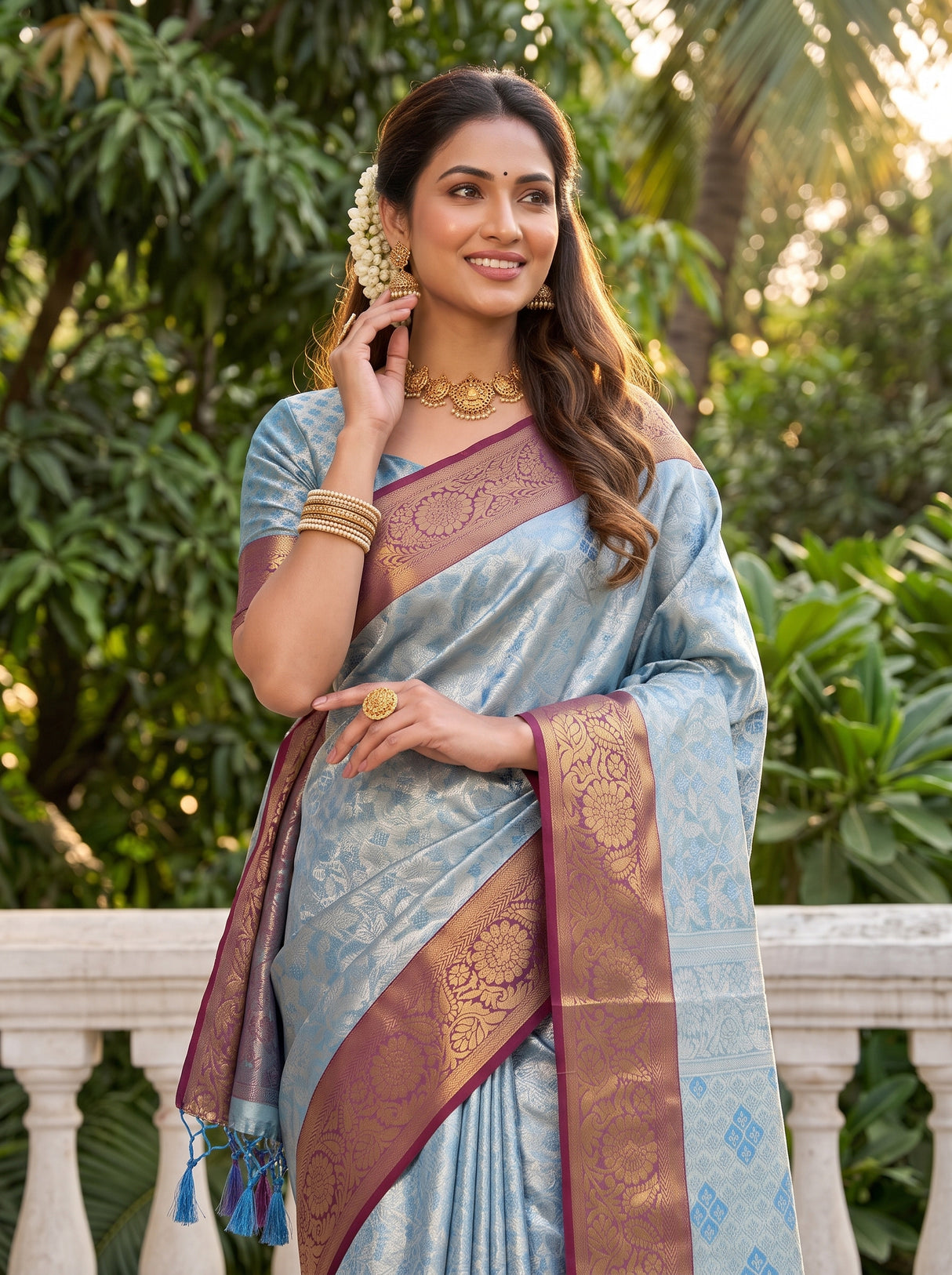 MIMOSA Ananda Saree Saree — pose 10 styling detail