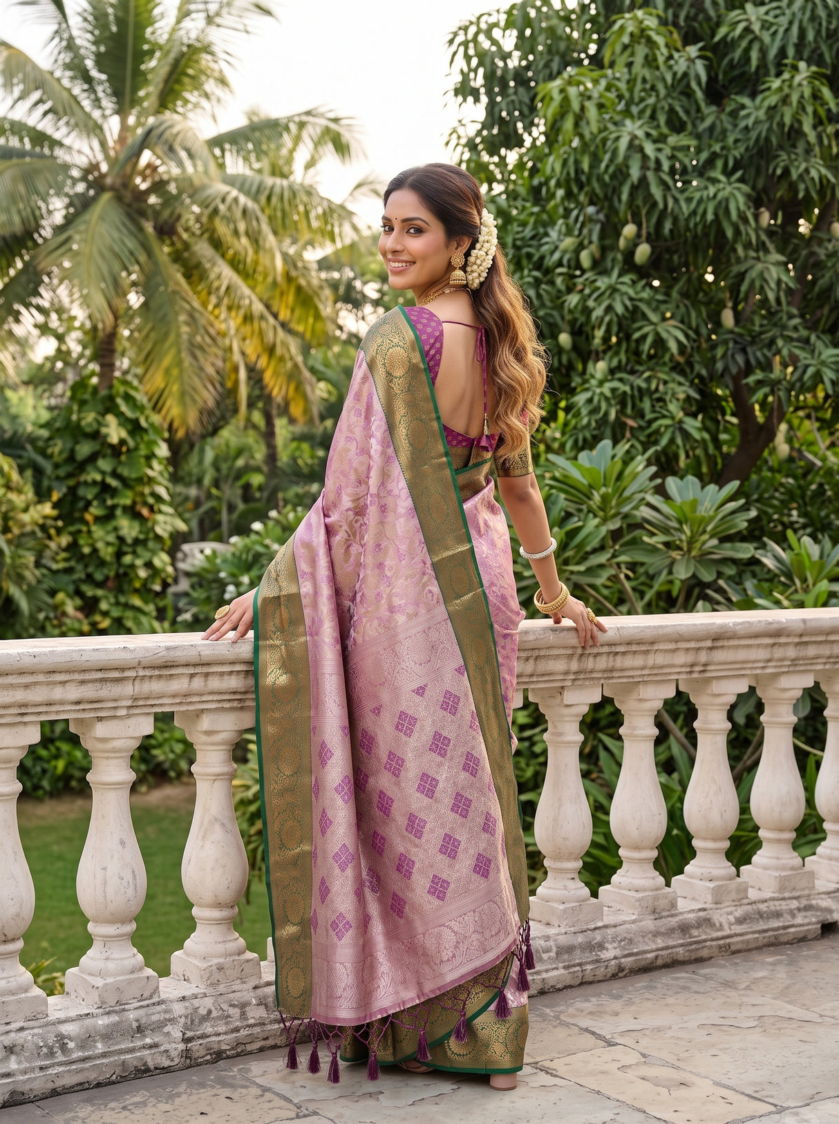 MIMOSA Magenta Saree Saree — pose 7 styling detail