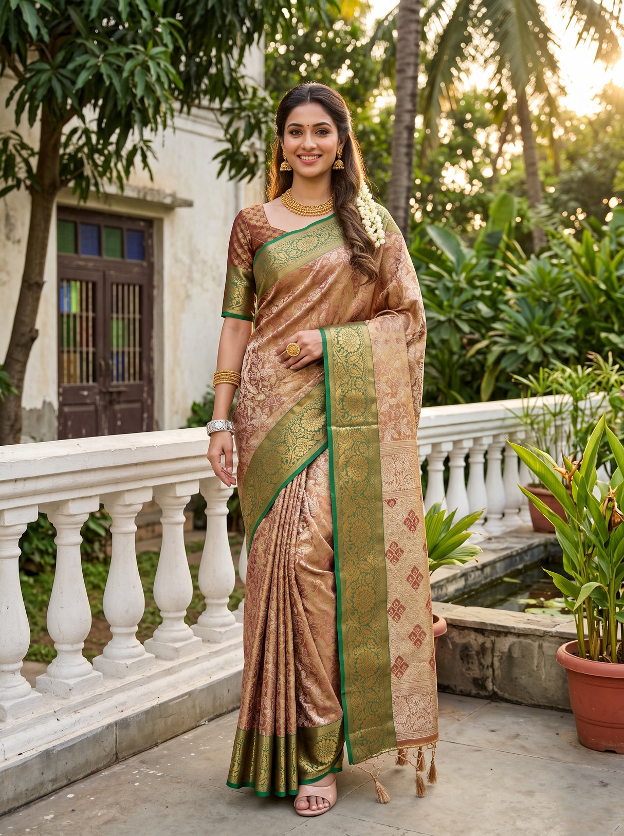 Maroon Saree