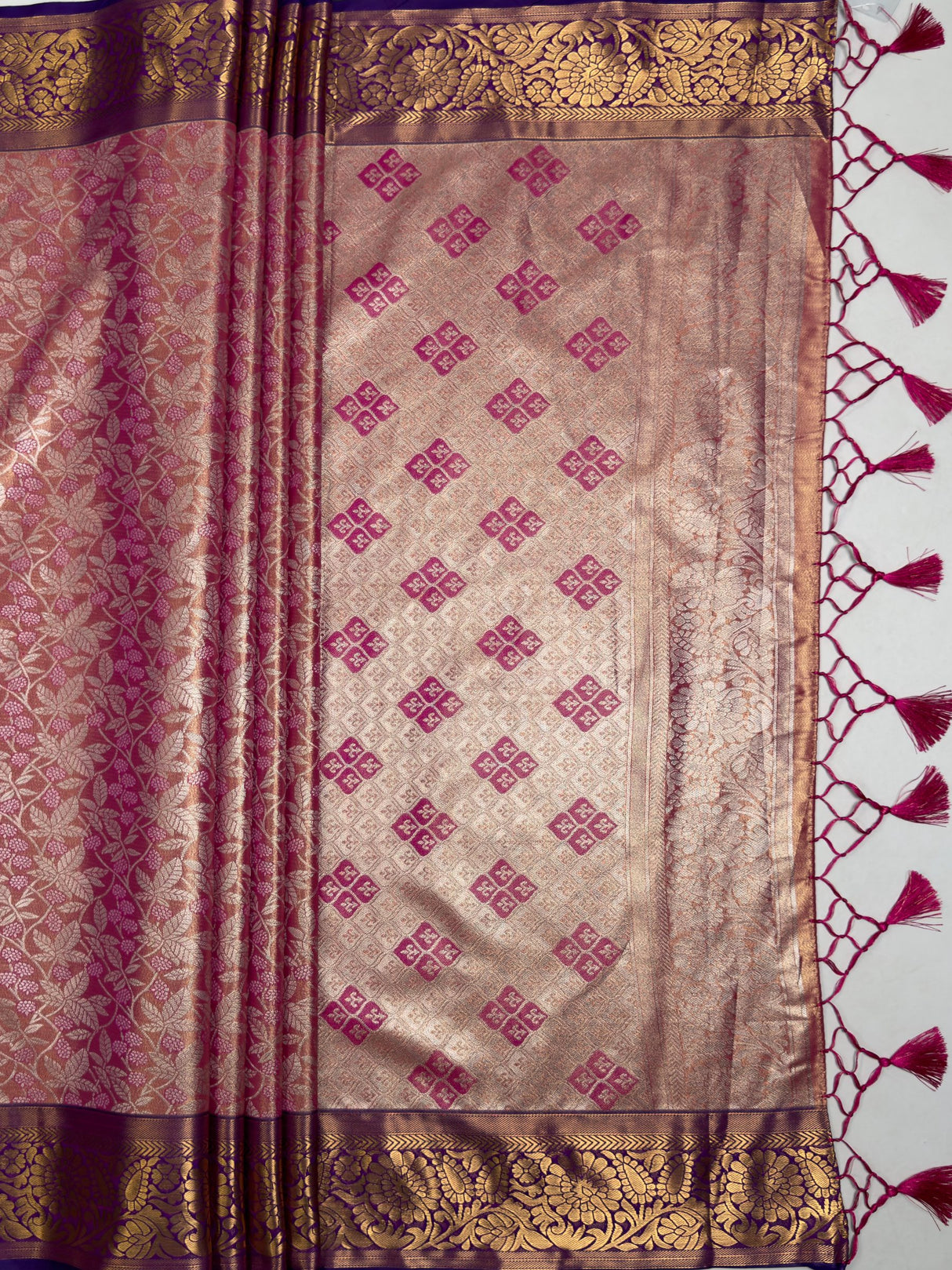 MIMOSA Rani Saree Saree — pallu and zari work detail