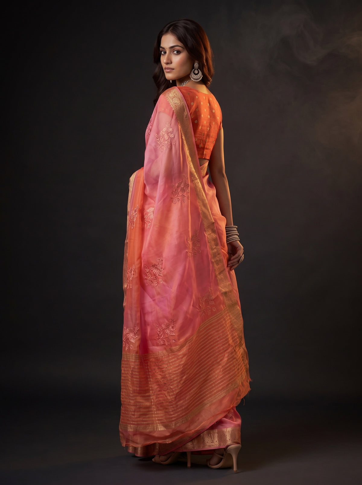 MIMOSA Gajari Jaipur Saree — pose 7 styling detail