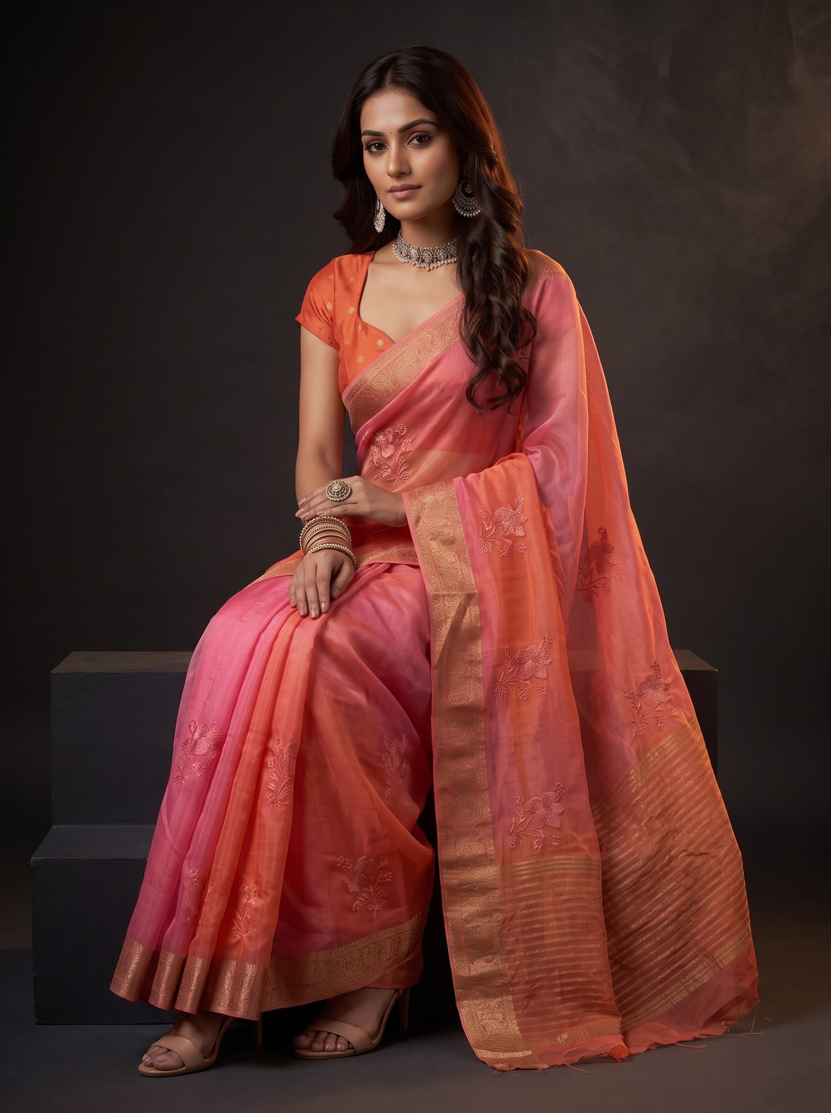 MIMOSA Gajari Jaipur Saree — pose 8 styling detail