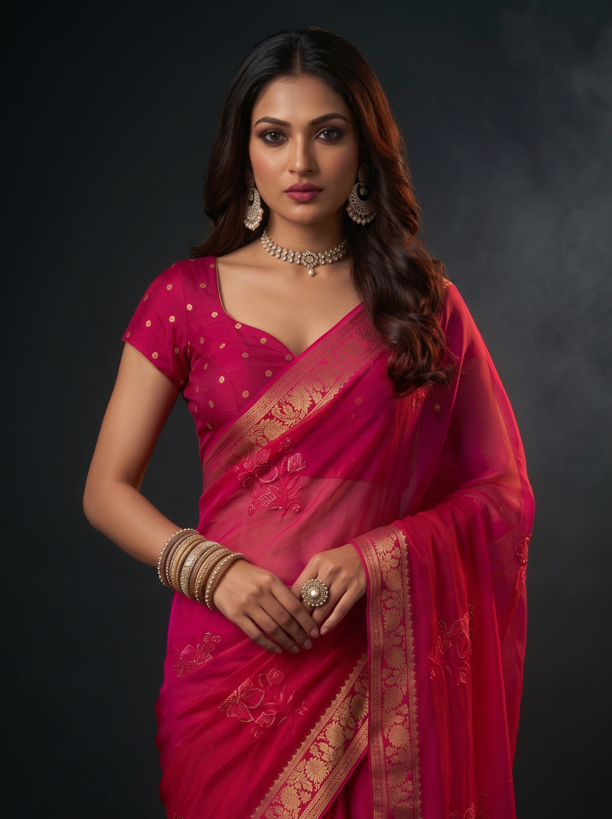 MIMOSA Rani Jaipur Saree — pose 10 styling detail