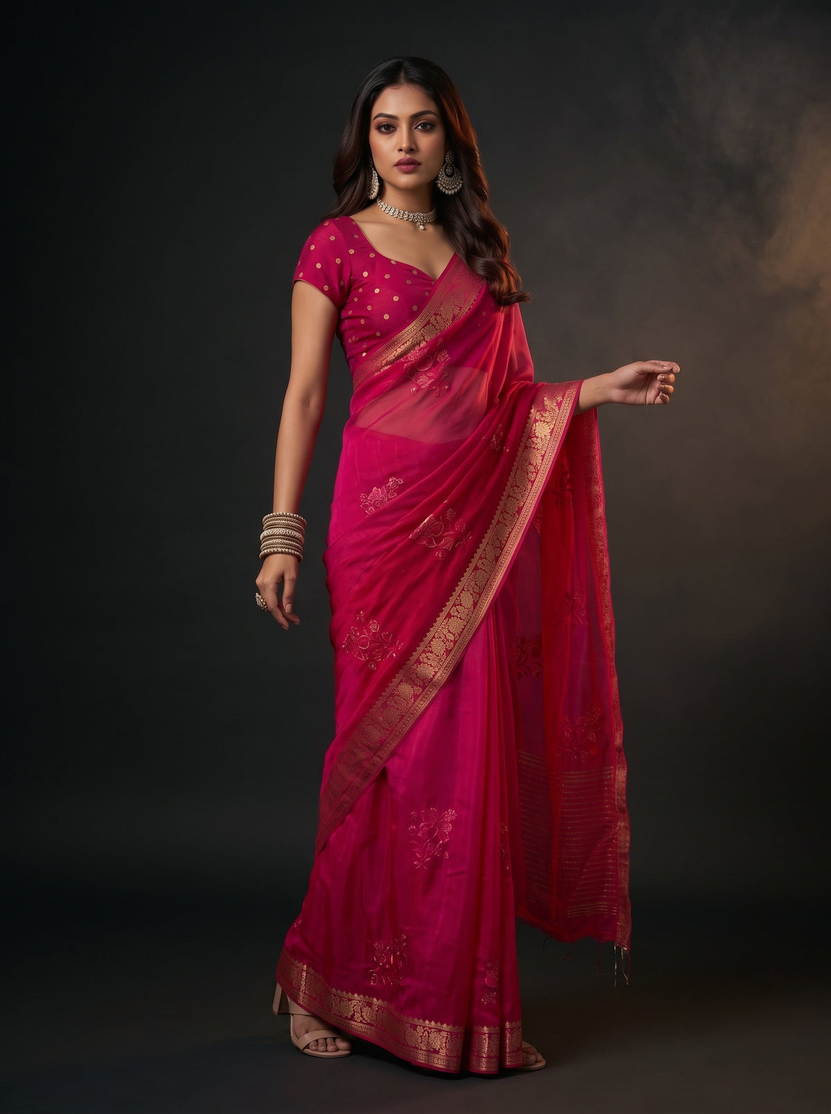 MIMOSA Rani Jaipur Saree — pose 9 styling detail