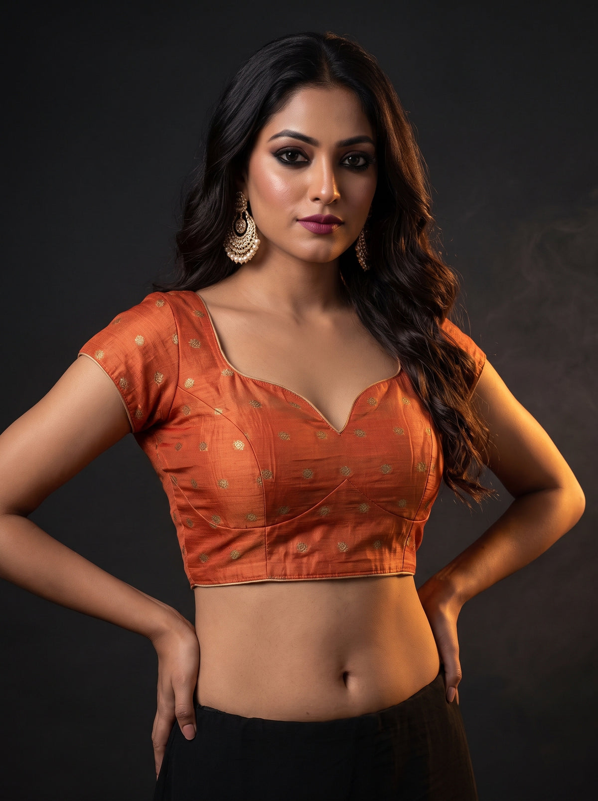 MIMOSA Yellow Jaipur Saree — blouse close-up