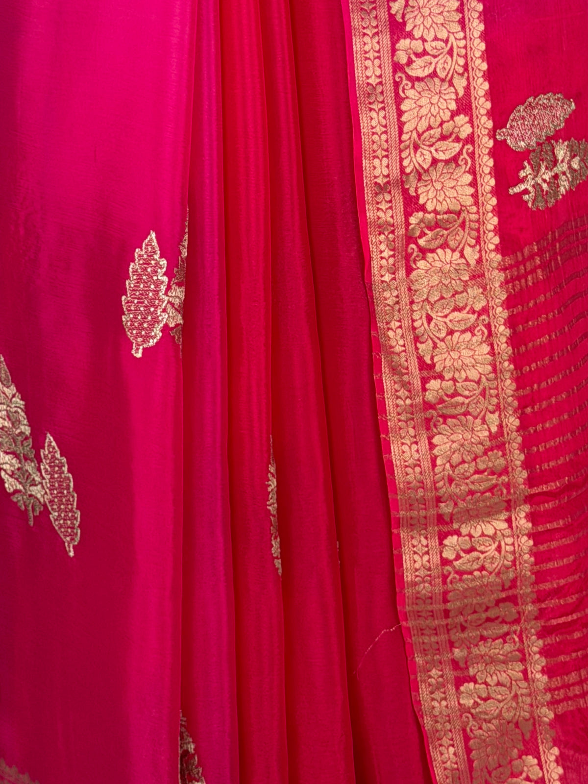 MIMOSA Rani Jaipur Pure Viscose Chiffon Saree — fleets shot full lifestyle