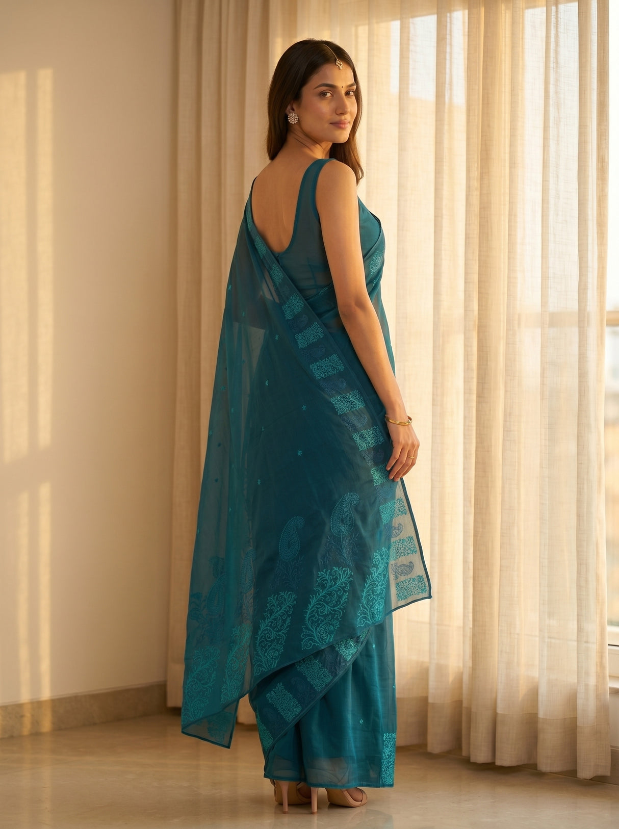 MIMOSA Navy Saree Saree — pose 7 styling detail