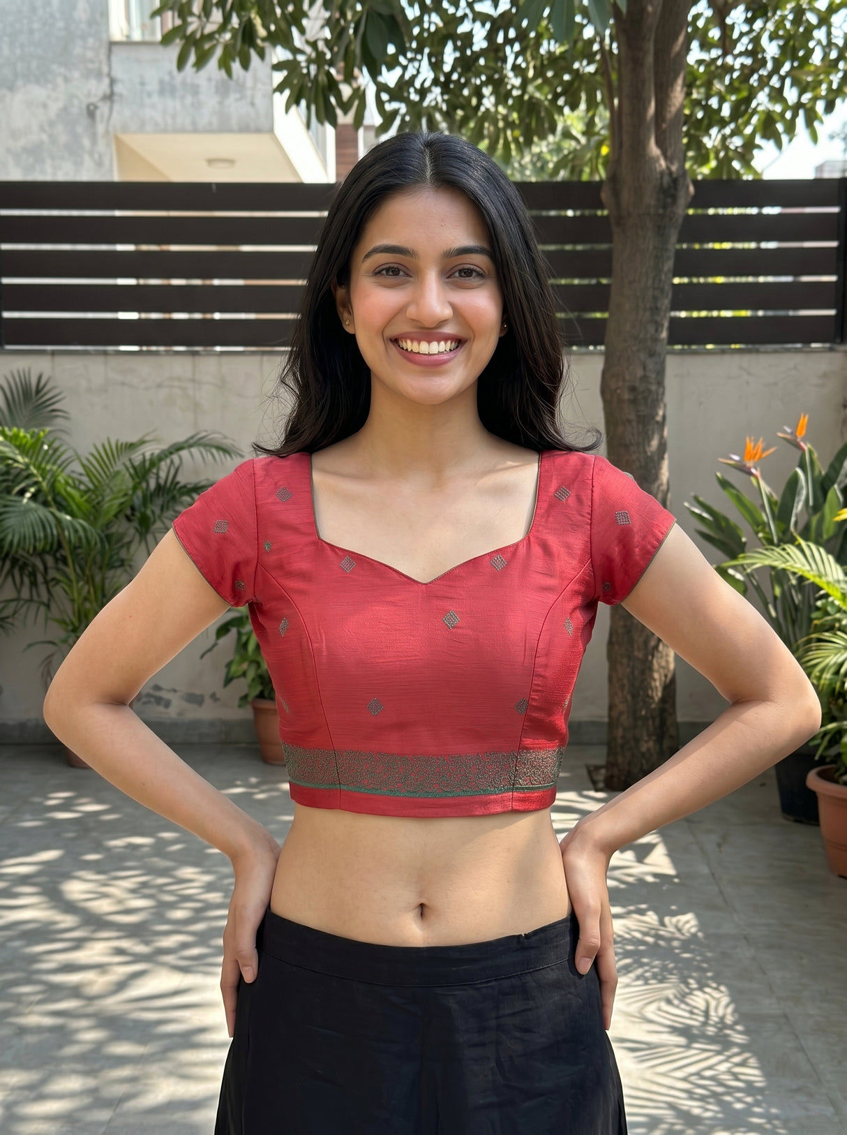 MIMOSA Gajari Saree Saree — blouse close-up