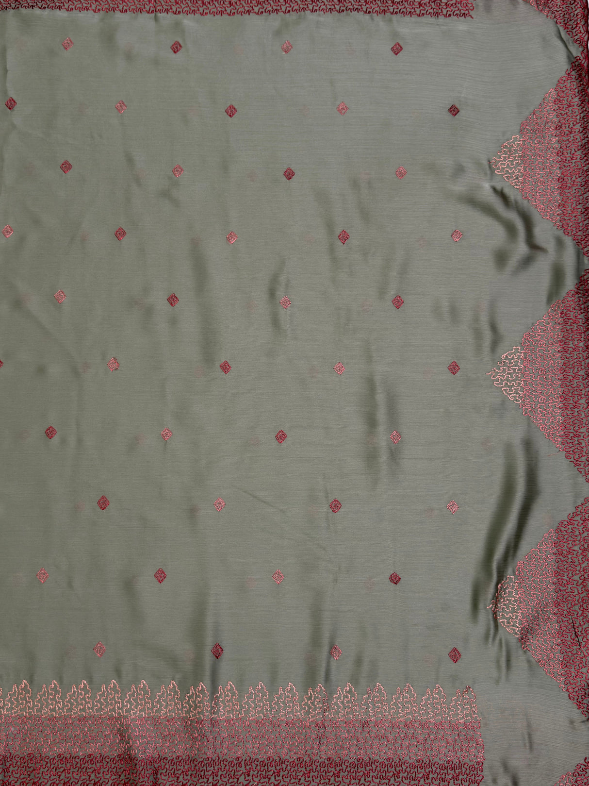 MIMOSA Pista Saree Saree — pallu and zari work detail