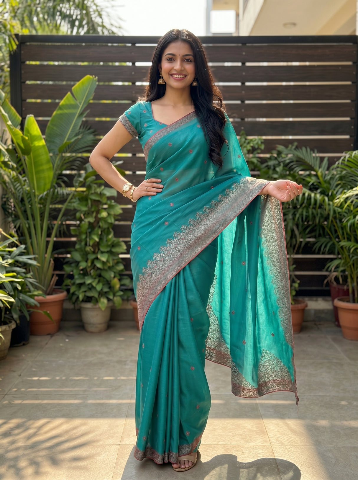 MIMOSA Rama Saree Saree — pose 4 styling detail