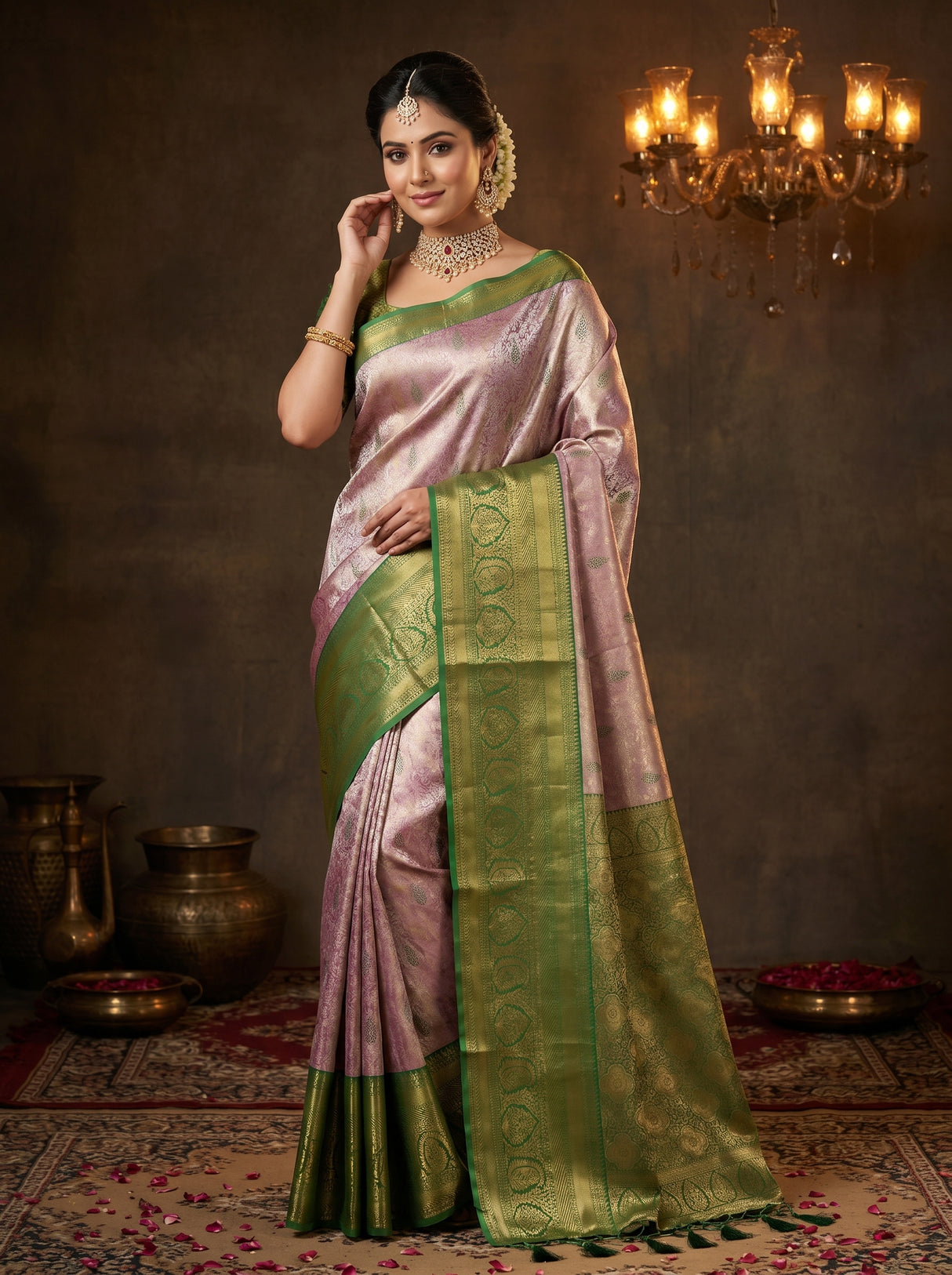 MIMOSA Magenta Kanjivaram Art Silk Saree β Mannequin Draped View