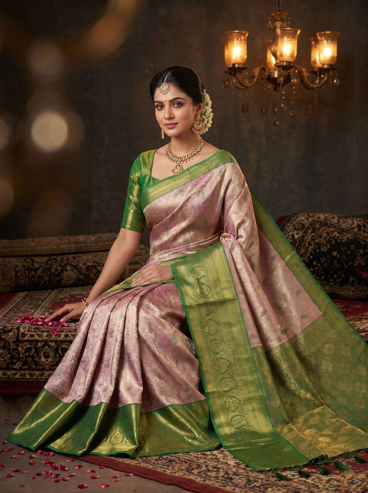 MIMOSA Magenta Kanjivaram Art Silk Saree — pose 8 styling detail