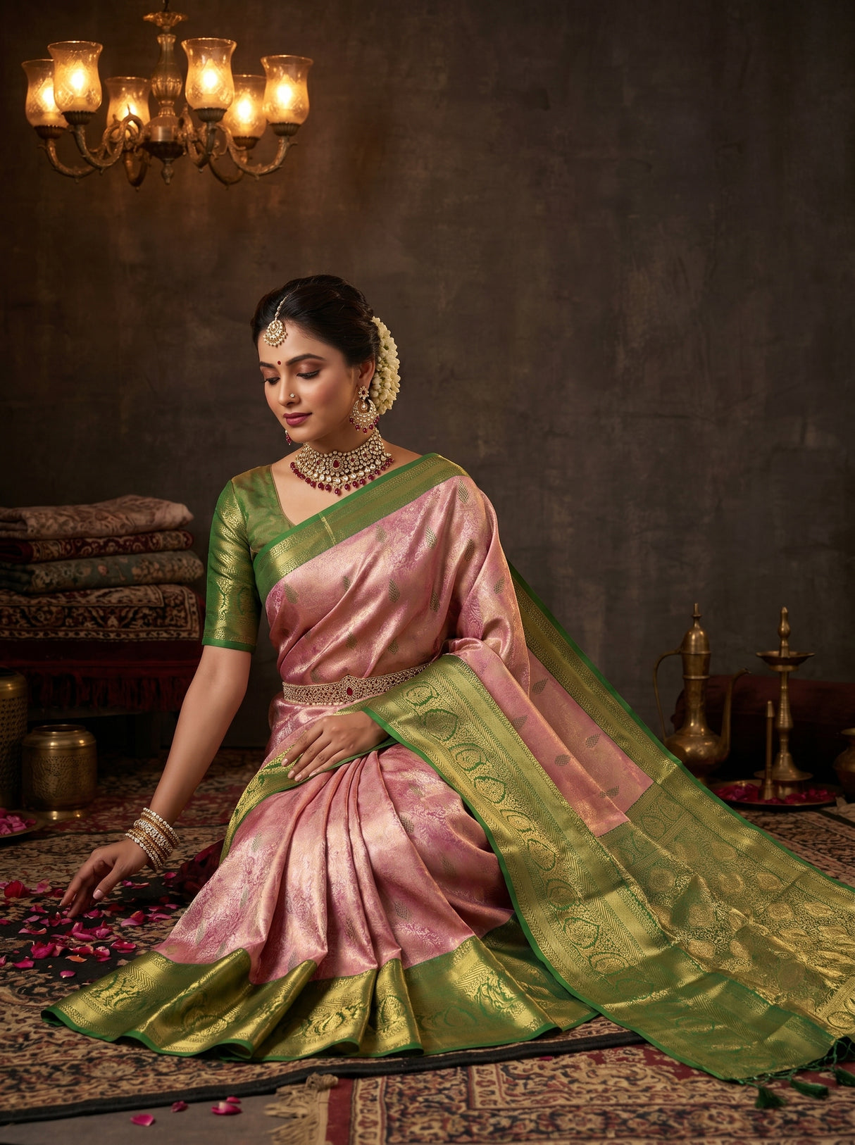 MIMOSA Rani Kanjivaram Art Silk Saree β pose 8 styling detail