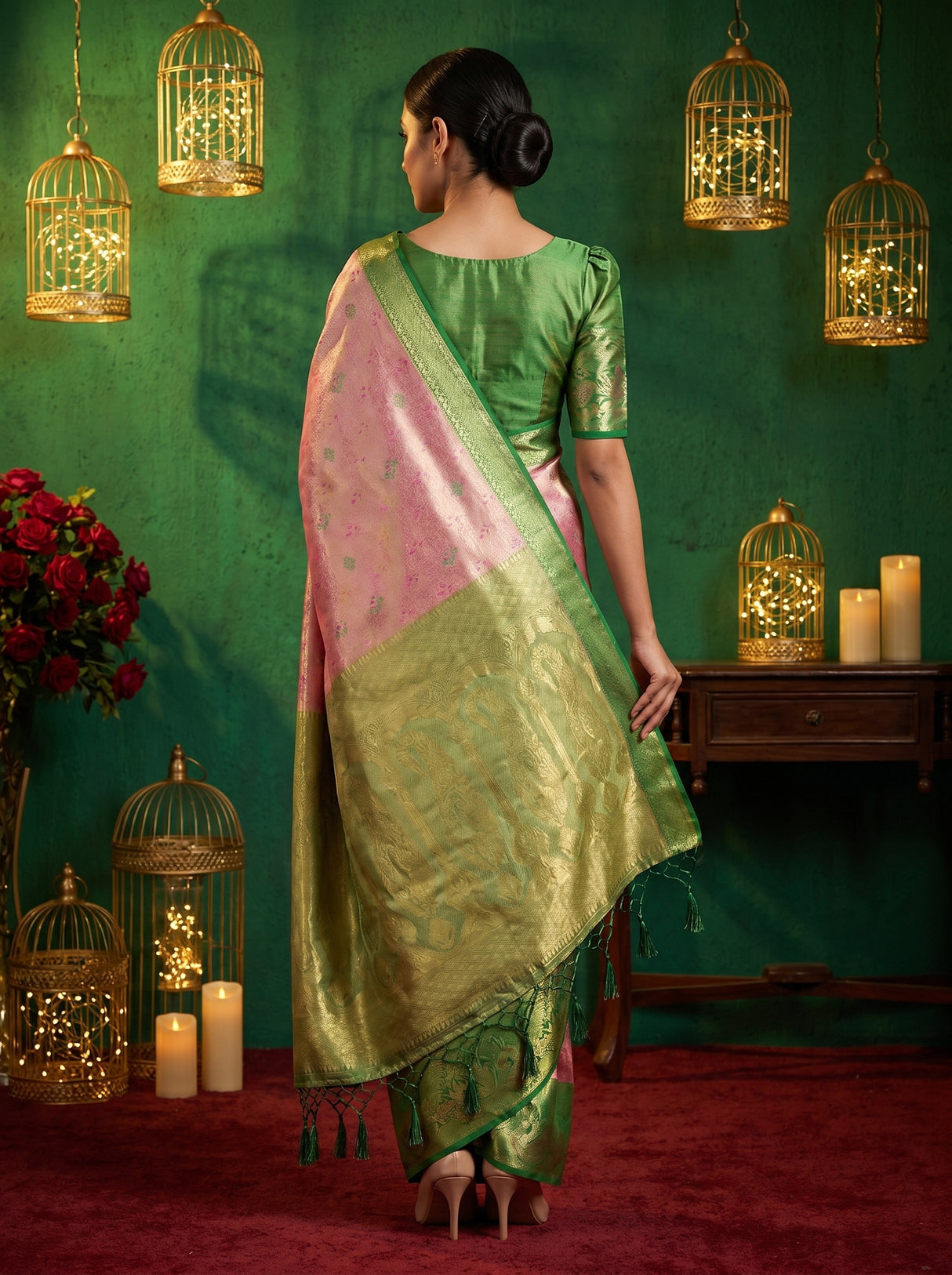 MIMOSA Gajari Kanjivaram Art Silk Saree β Blouse Fabric Detail