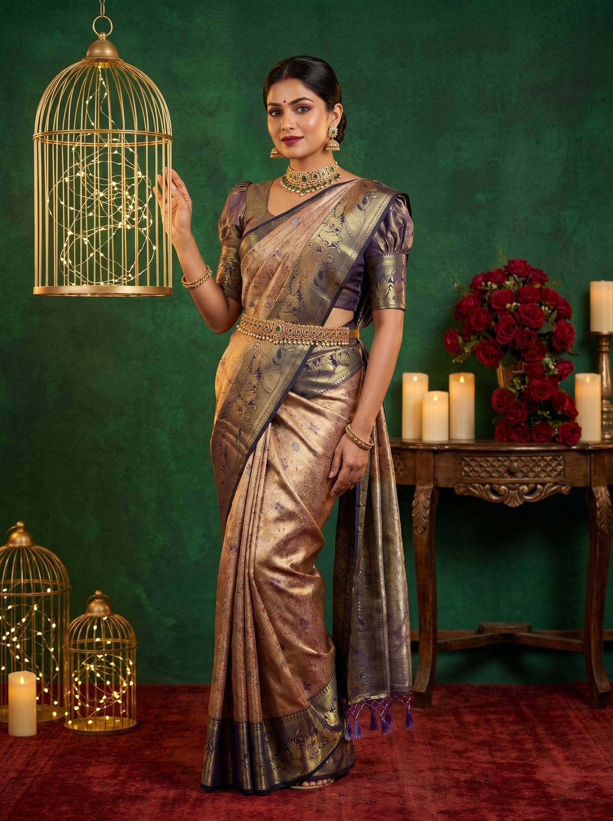 MIMOSA Maroon Kanjivaram Art Silk Saree β Blouse Fabric Detail