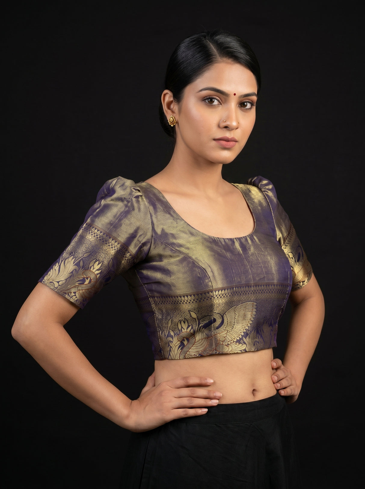 MIMOSA Maroon Kanjivaram Art Silk Saree β blouse close-up