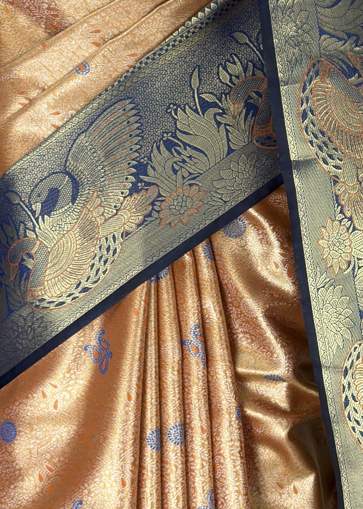 MIMOSA Orange Kanjivaram Art Silk Saree β fleets shot full lifestyle
