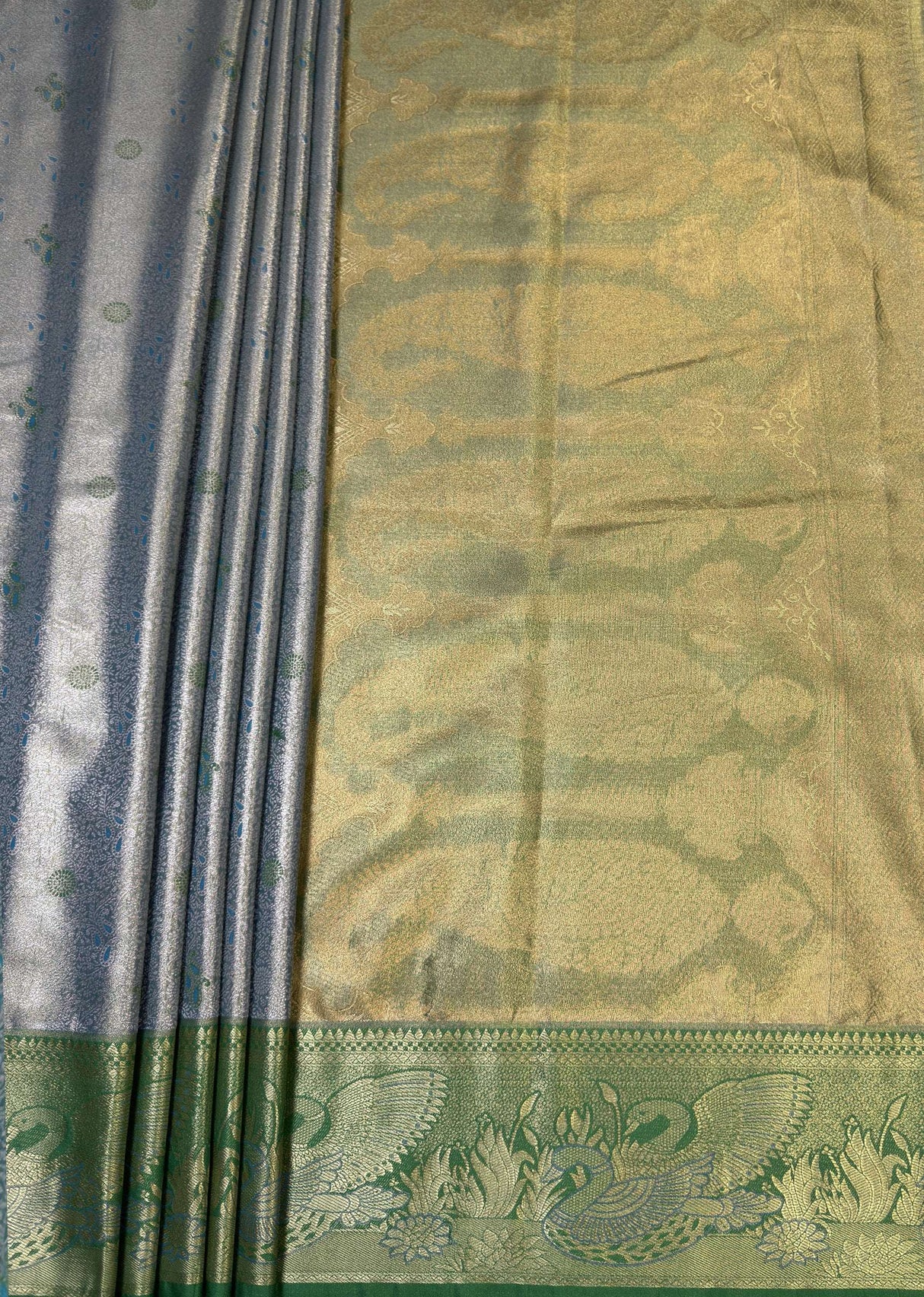 MIMOSA Saffire Kanjivaram Art Silk Saree — pallu and zari work detail