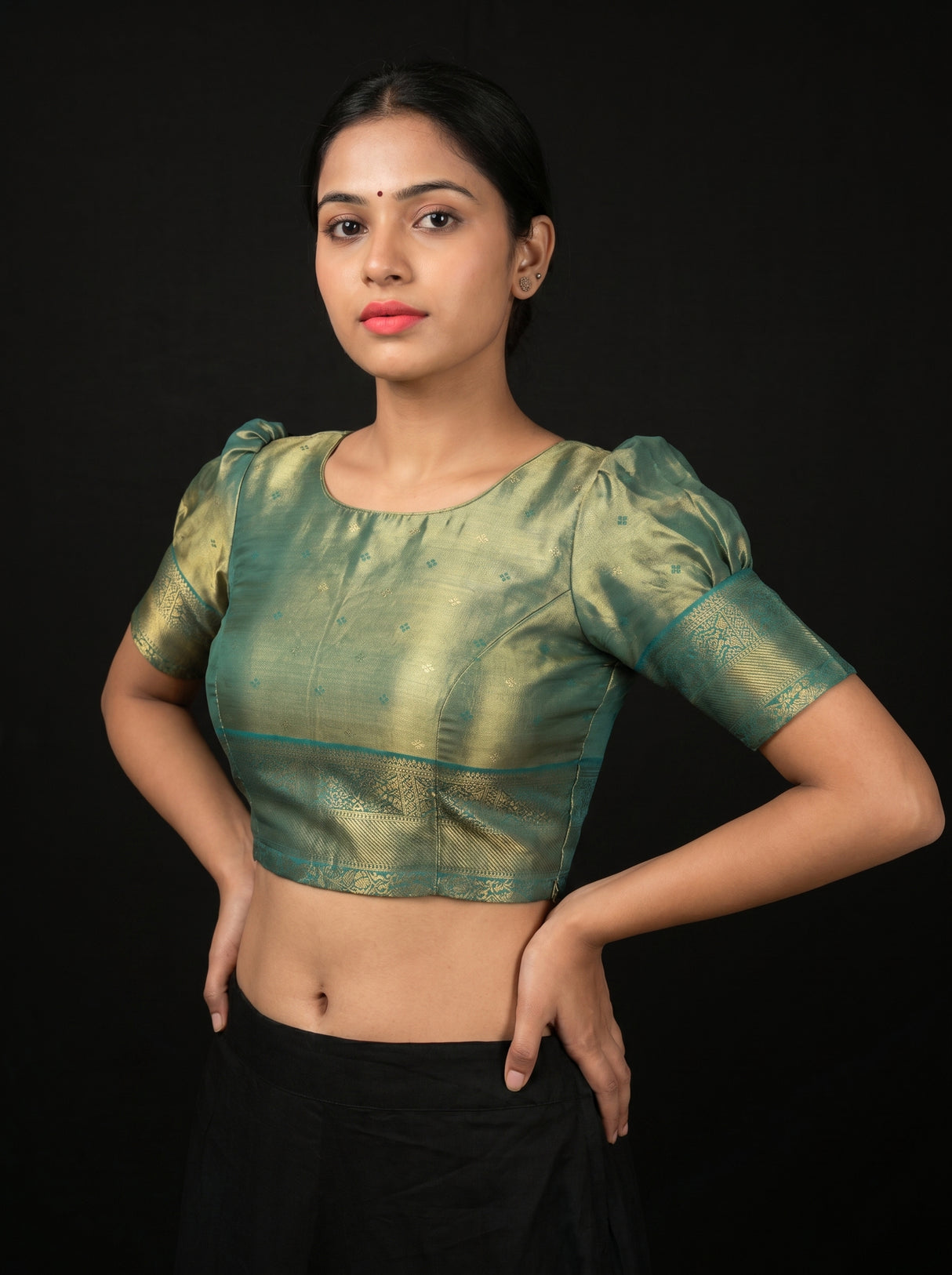MIMOSA Maroon Kanjivaram Art Silk Saree β blouse close-up
