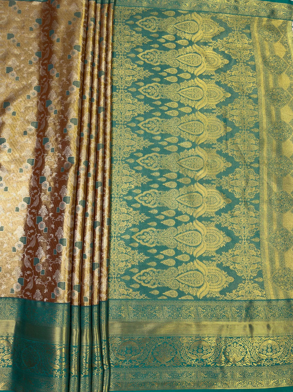 MIMOSA Maroon Kanjivaram Art Silk Saree — pallu and zari work detail