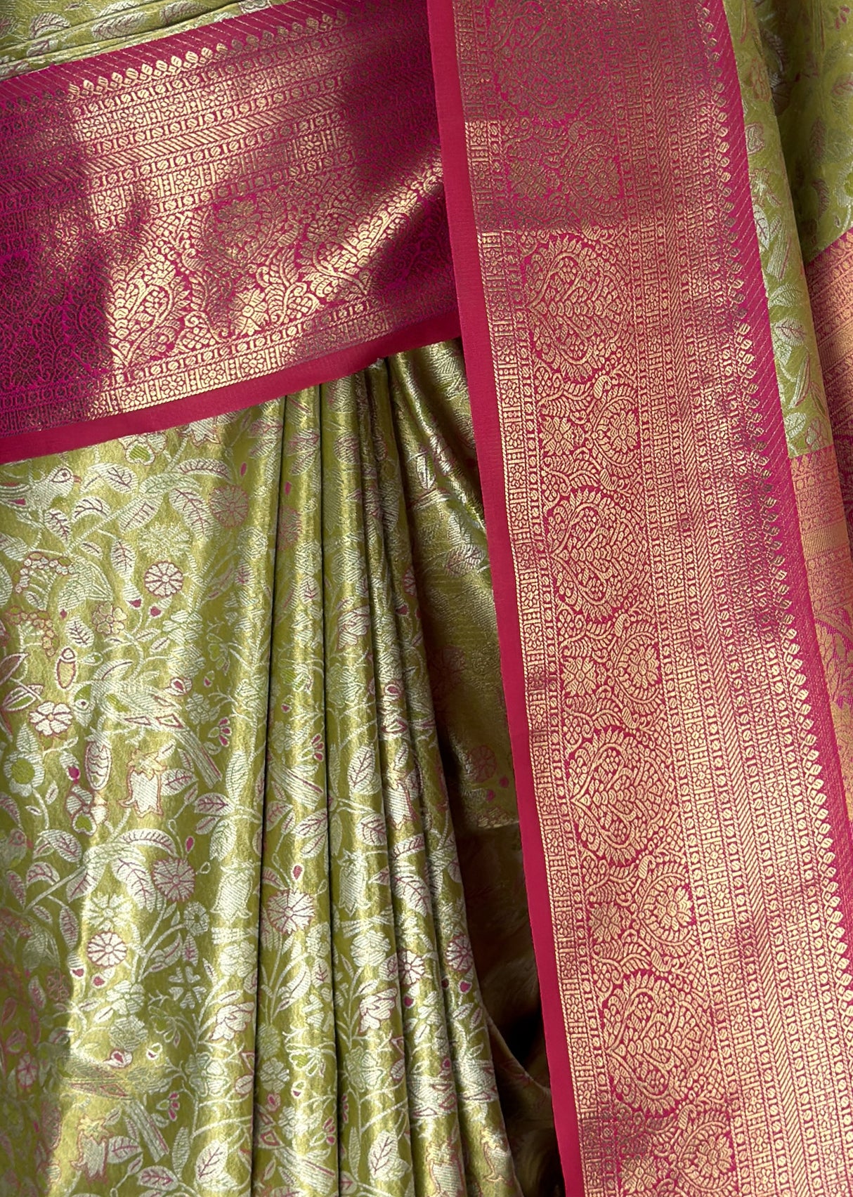 MIMOSA Olive Kanjivaram Art Silk Saree β fleets shot full lifestyle