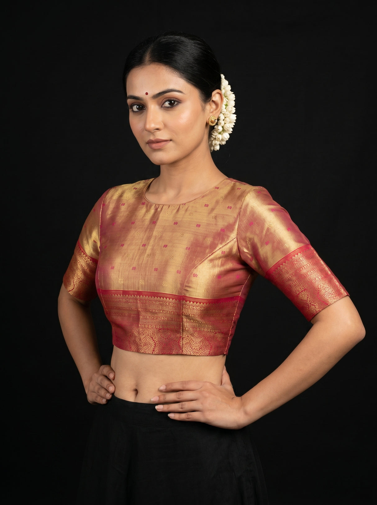 MIMOSA Saffire Kanjivaram Art Silk Saree β blouse close-up