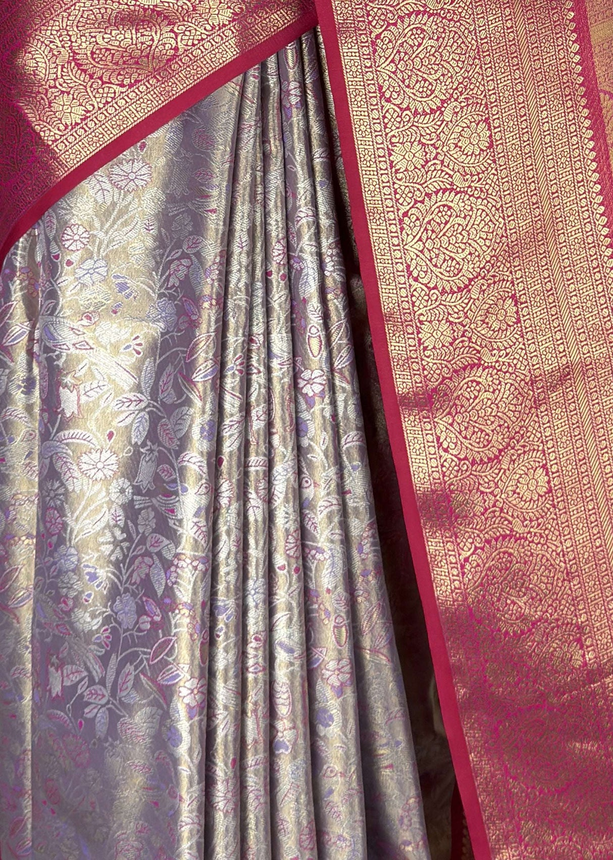 MIMOSA Violet Kanjivaram Art Silk Saree — fleets shot full lifestyle