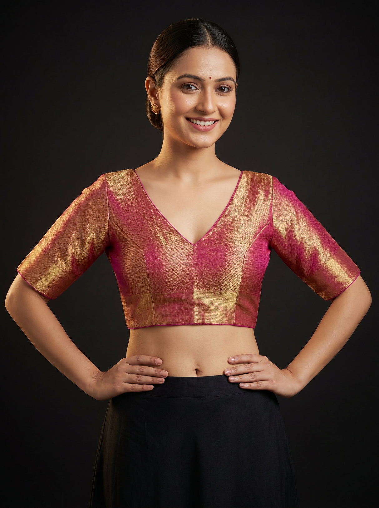 MIMOSA Gajari Kanjivaram Art Silk Saree β blouse close-up