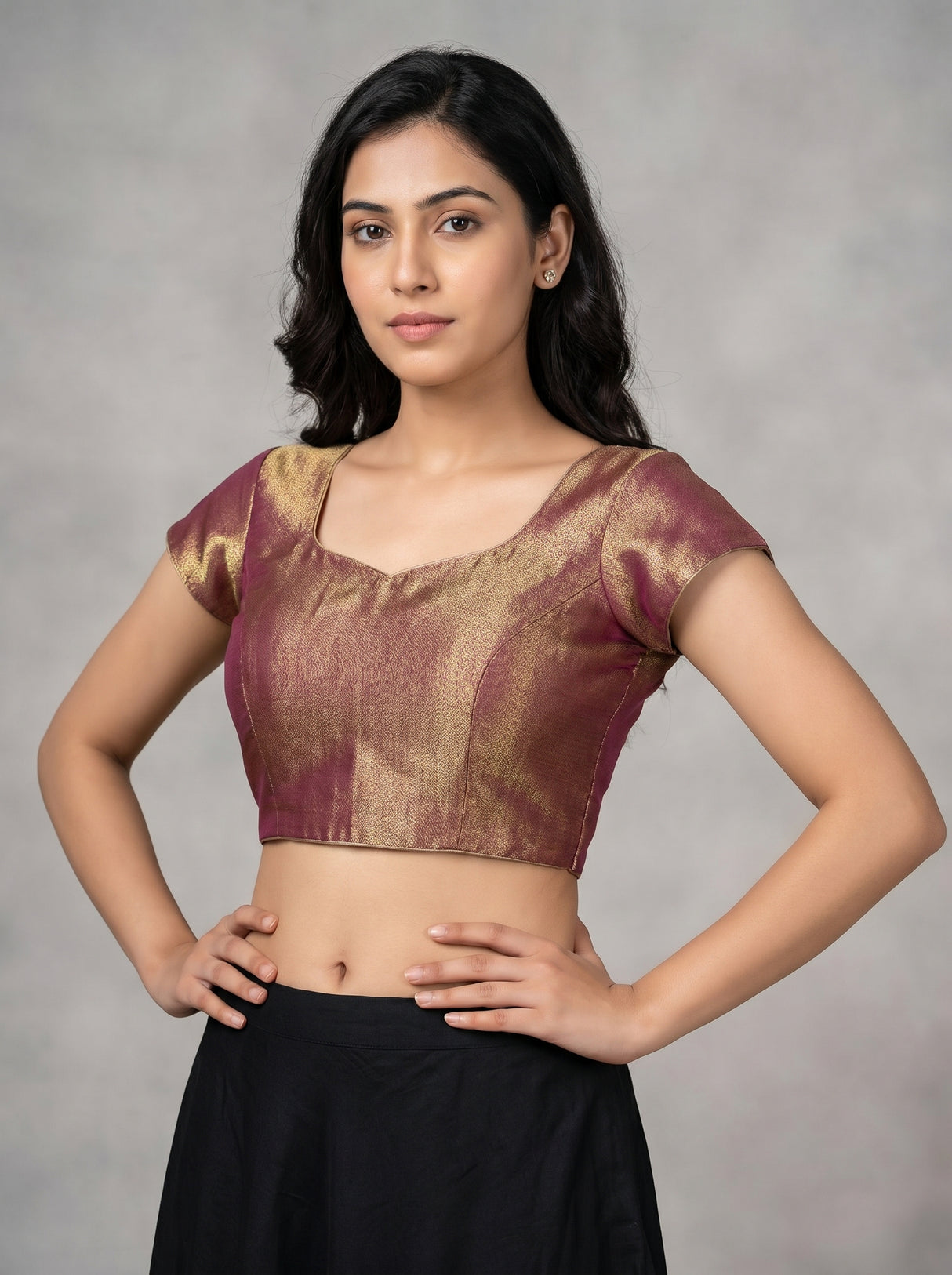 MIMOSA Maroon Kanjivaram Art Silk Saree β blouse close-up