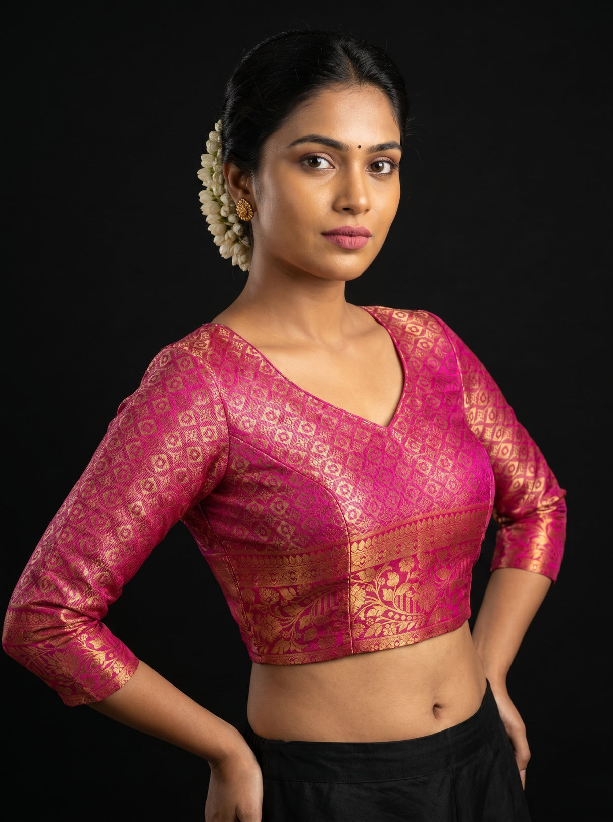MIMOSA Gajari Kanjivaram Art Silk Saree β blouse close-up