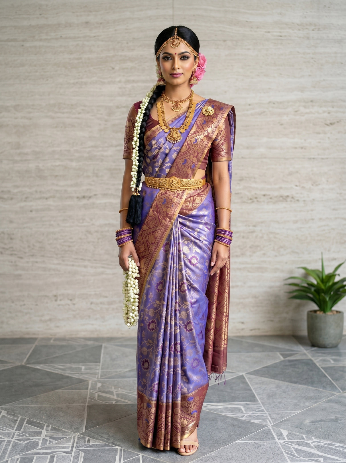 MIMOSA Royal Blue Saree Saree — pose 5 styling detail