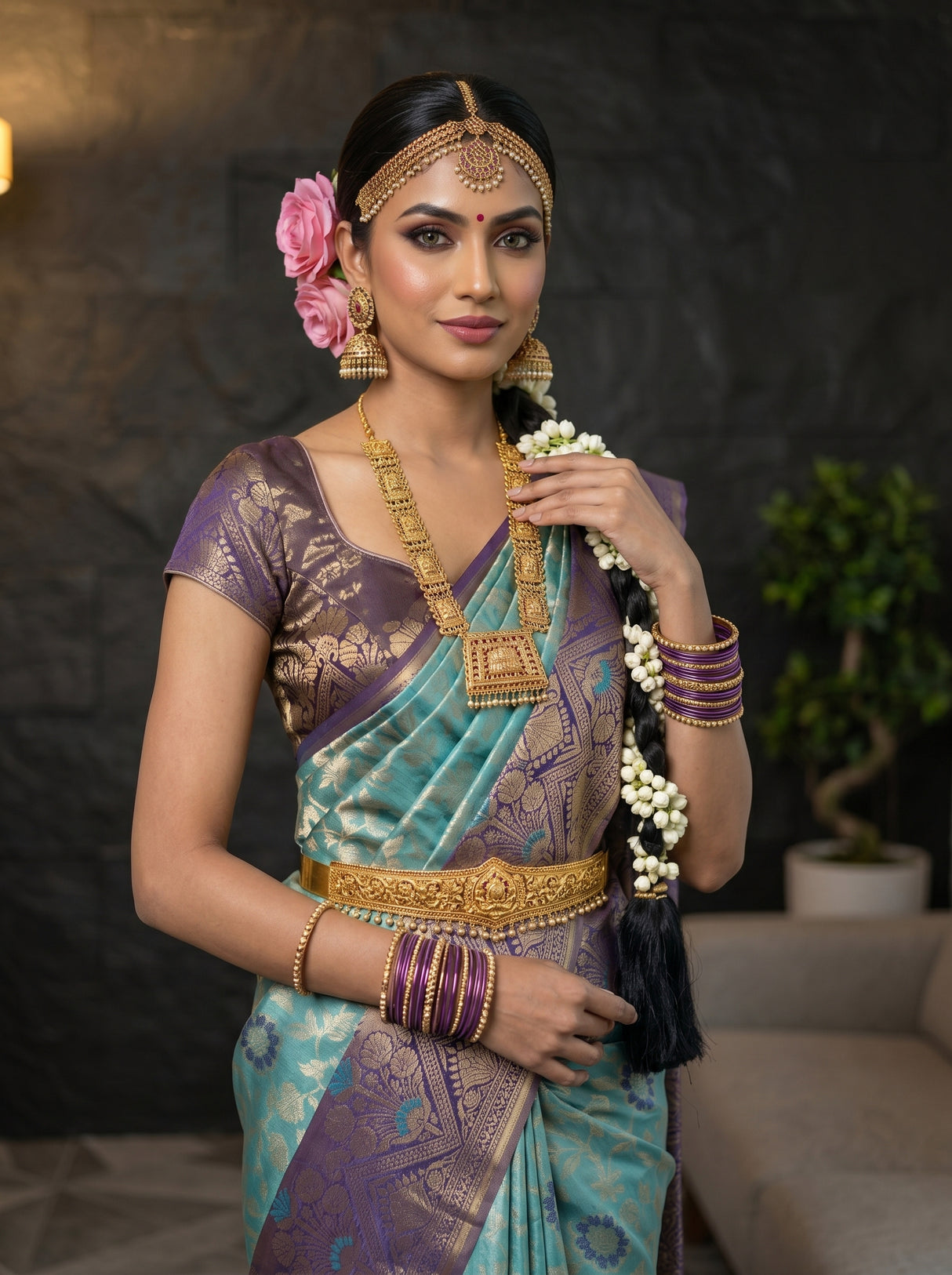 MIMOSA Sapphire Saree Saree — pose 10 styling detail