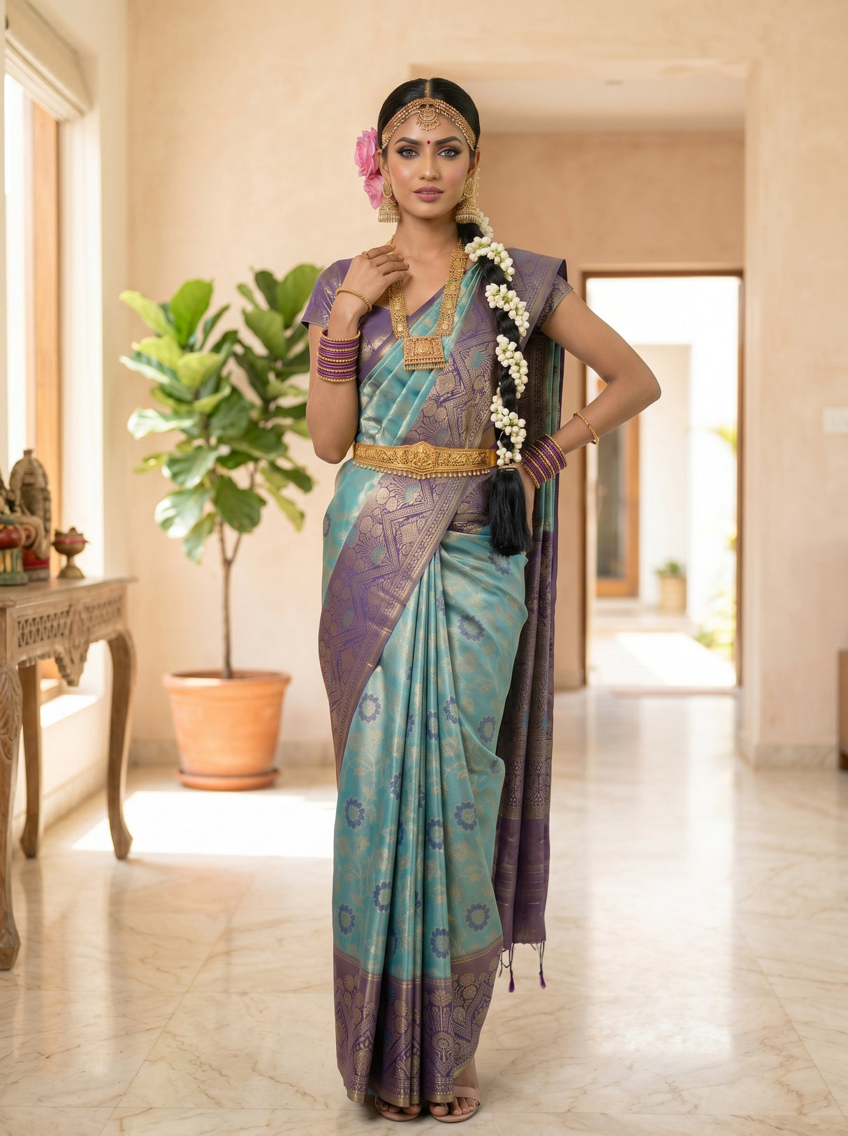 MIMOSA Sapphire Saree Saree — pose 4 styling detail