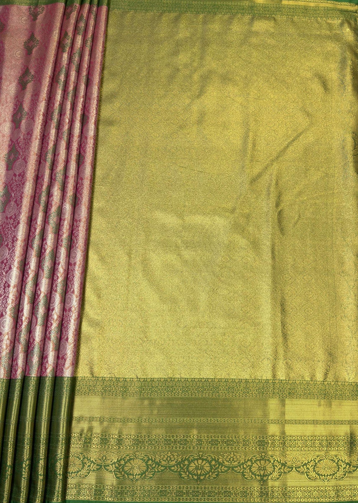 MIMOSA Gajari Kanjivaram Art Silk Saree — pallu and zari work detail